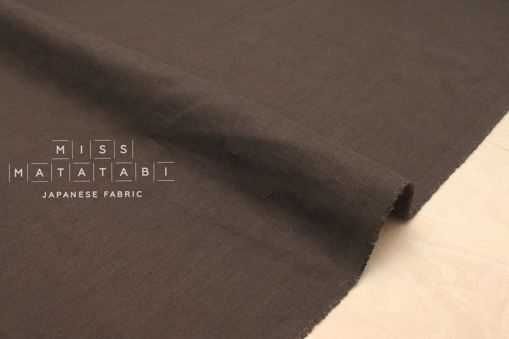 100% brushed linen - chocolate