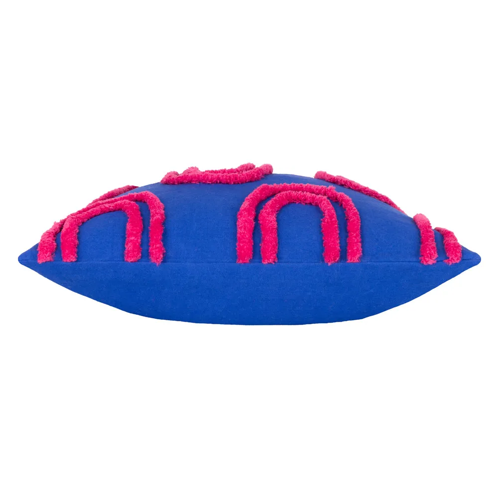 Archie Tufted Cushion Cobalt/Pink