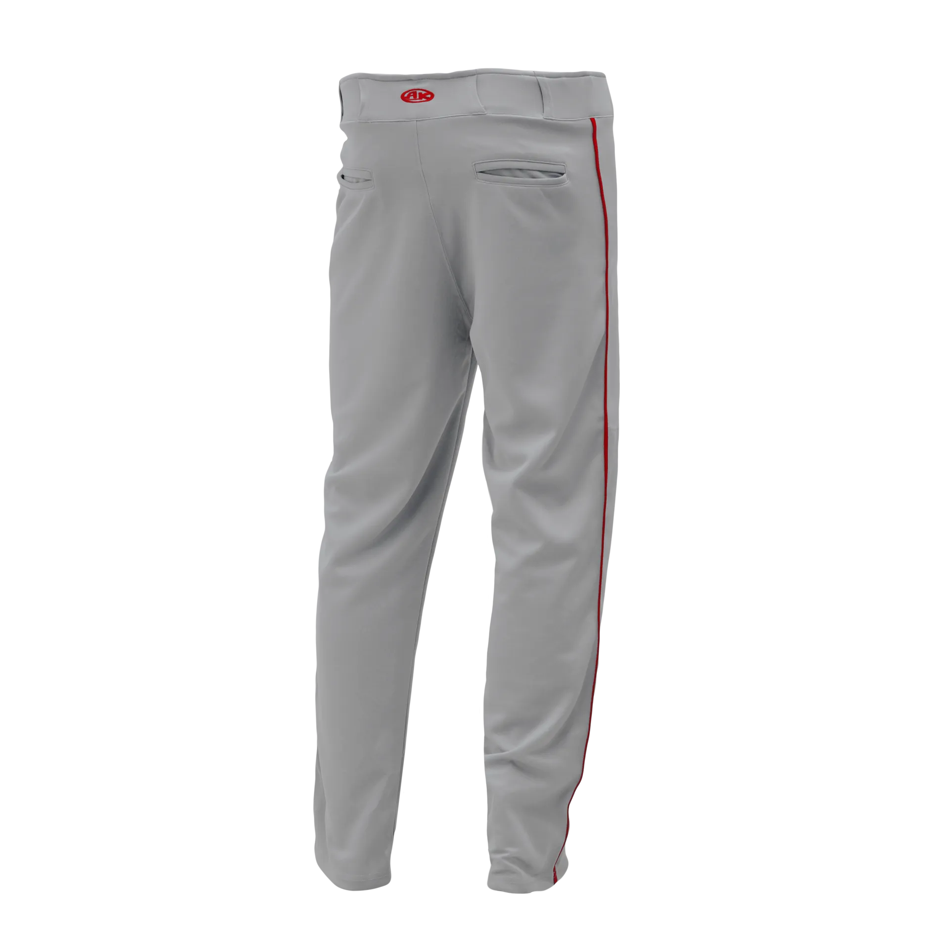 Athletic Knit (AK) BA1391Y-829 Youth Grey/Red Pro Baseball Pants