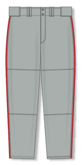 Athletic Knit (AK) BA1391Y-829 Youth Grey/Red Pro Baseball Pants