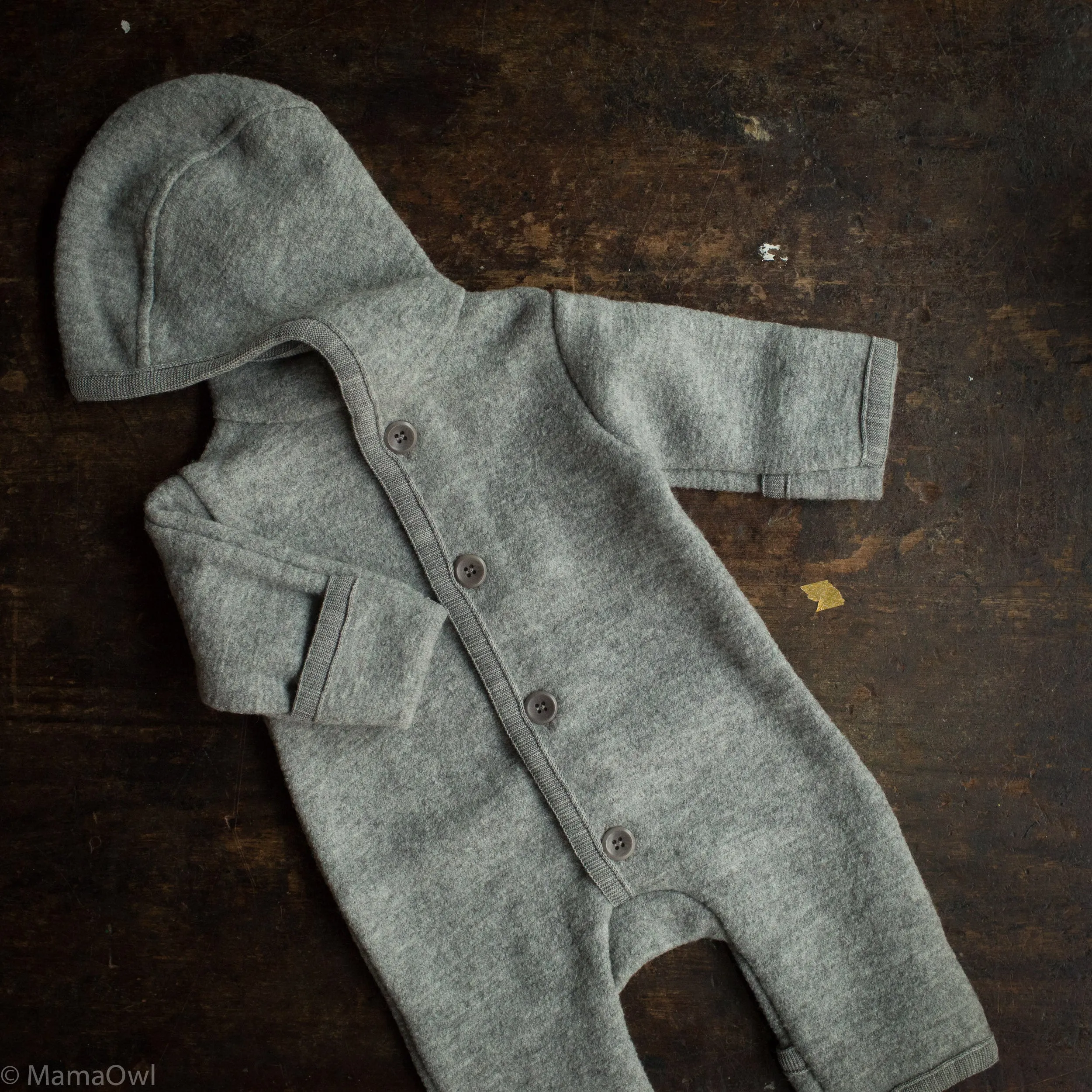 Baby & Kids Boiled Merino Wool Overall - Grey