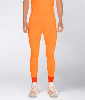 Born Tough Side Pockets Athletic Compression Pants For Men Orange