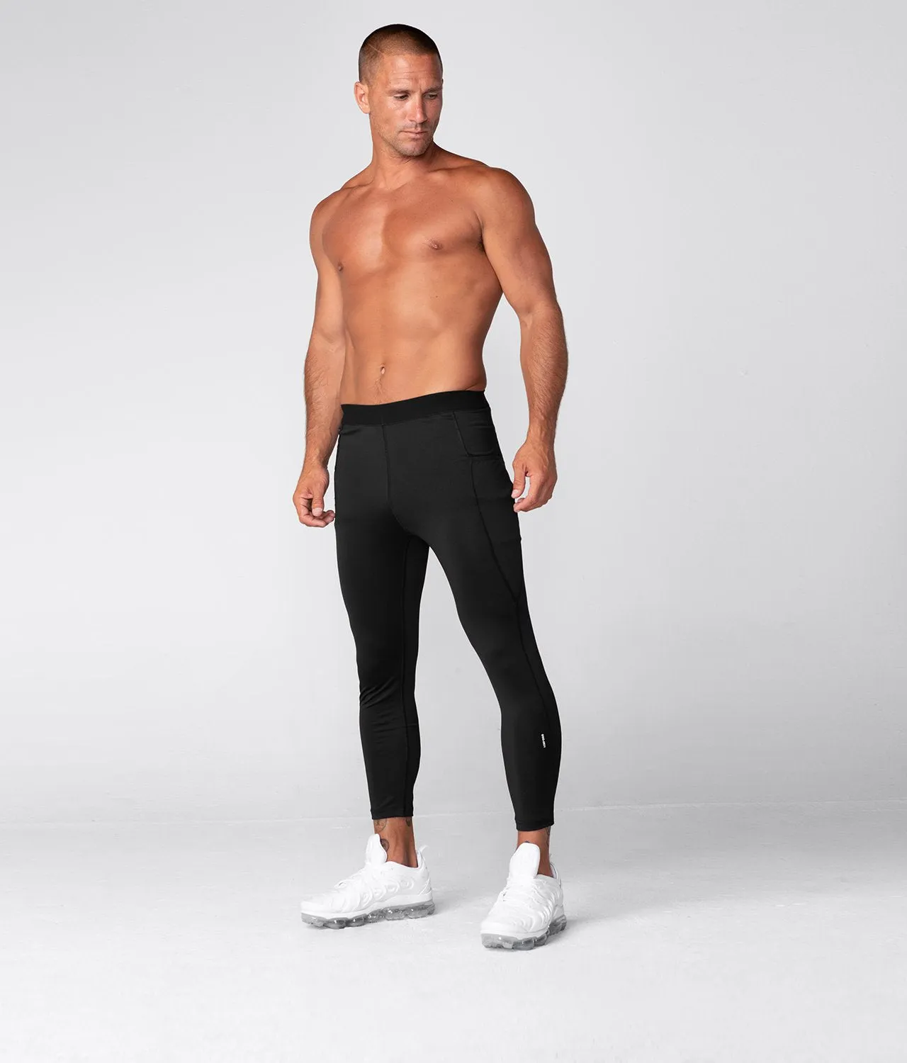 Born Tough Side Pockets Compression Athletic Pants For Men Black