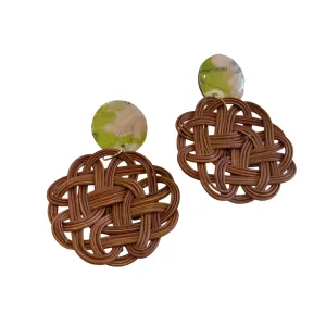 Canvas   Woven Knot Earrings {Lime & Blush}