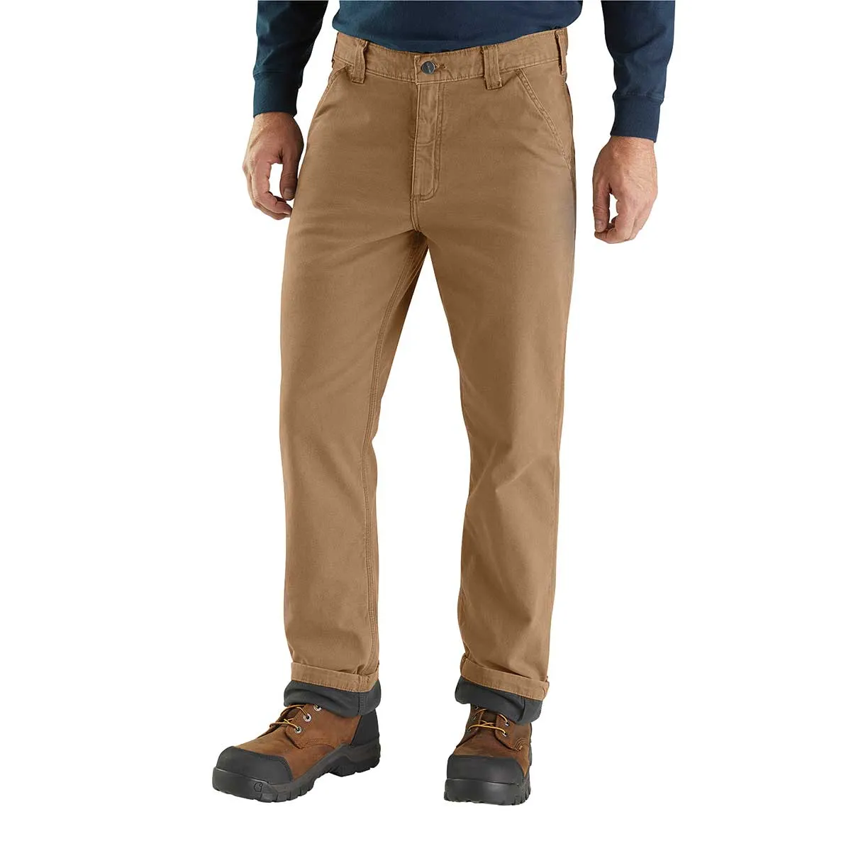 Carhartt Rugged Flex Relaxed Fit Canvas Flannel-Lined Utility Work Pant