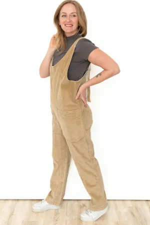 Corduroy Jumpsuit - Mocha