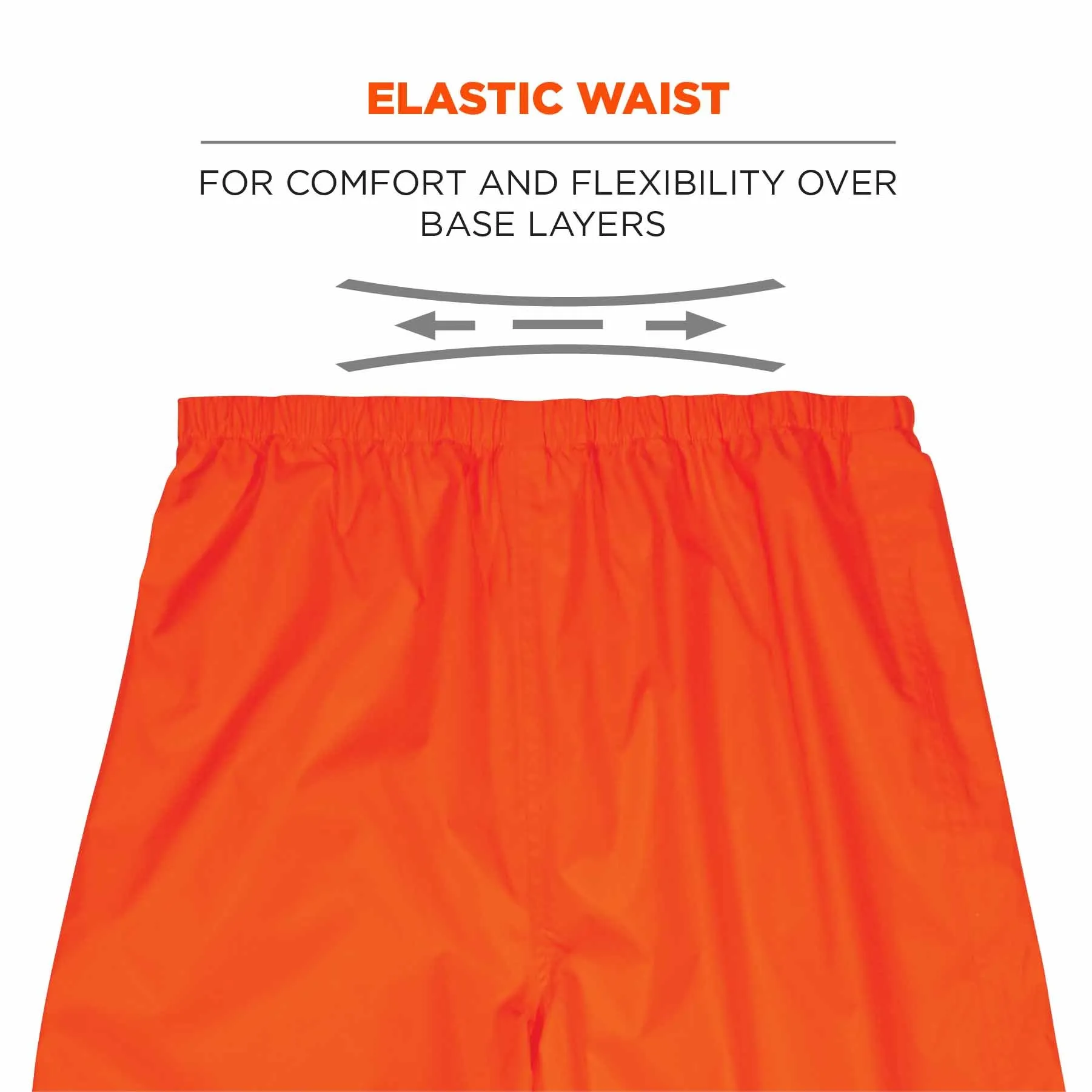 Ergodyne 25442 8916 S Orange Class E Lightweight Hi-Vis Rain Pants