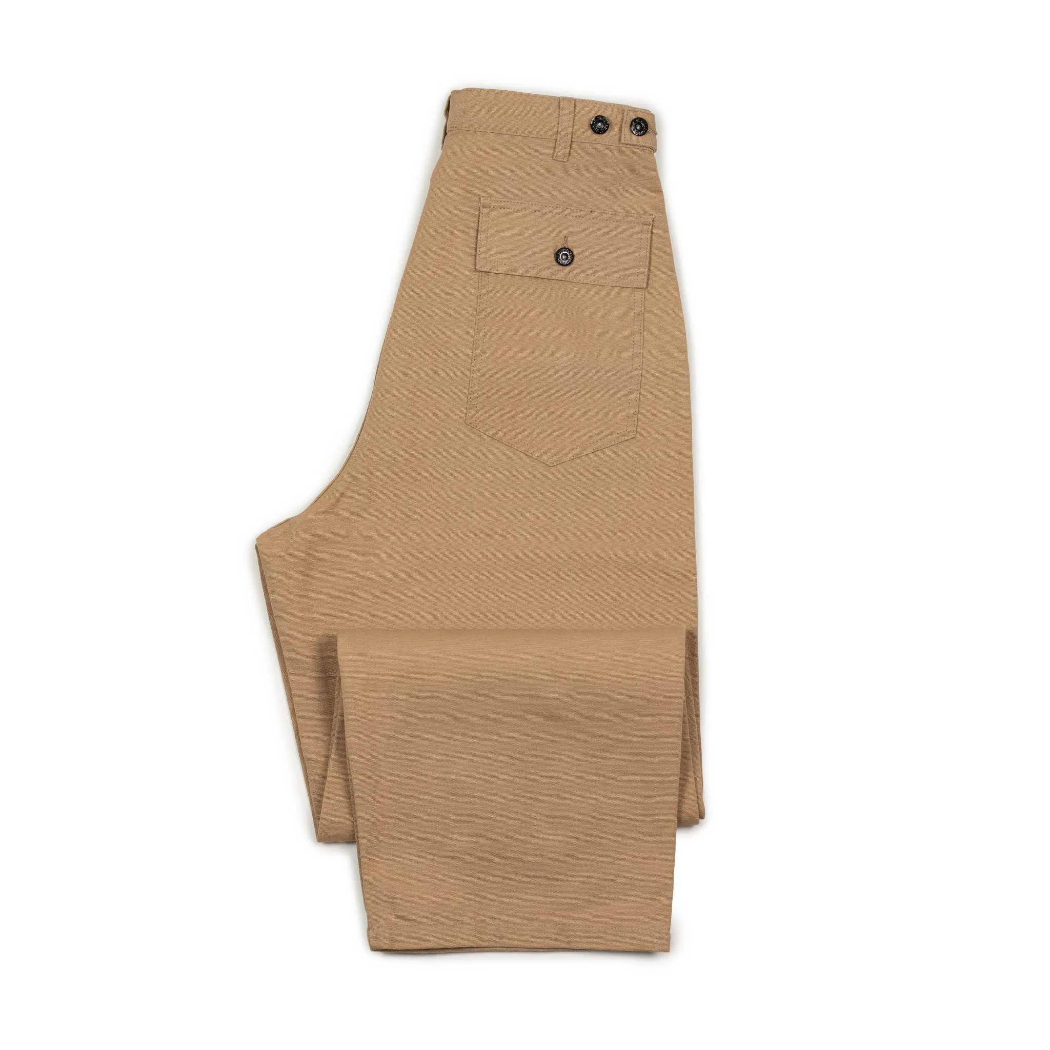 Fatigue fishing trousers in beige cotton canvas