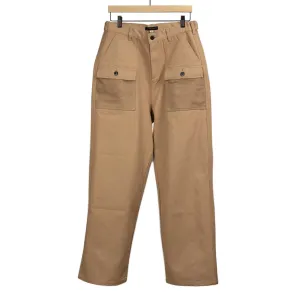 Fatigue fishing trousers in beige cotton canvas