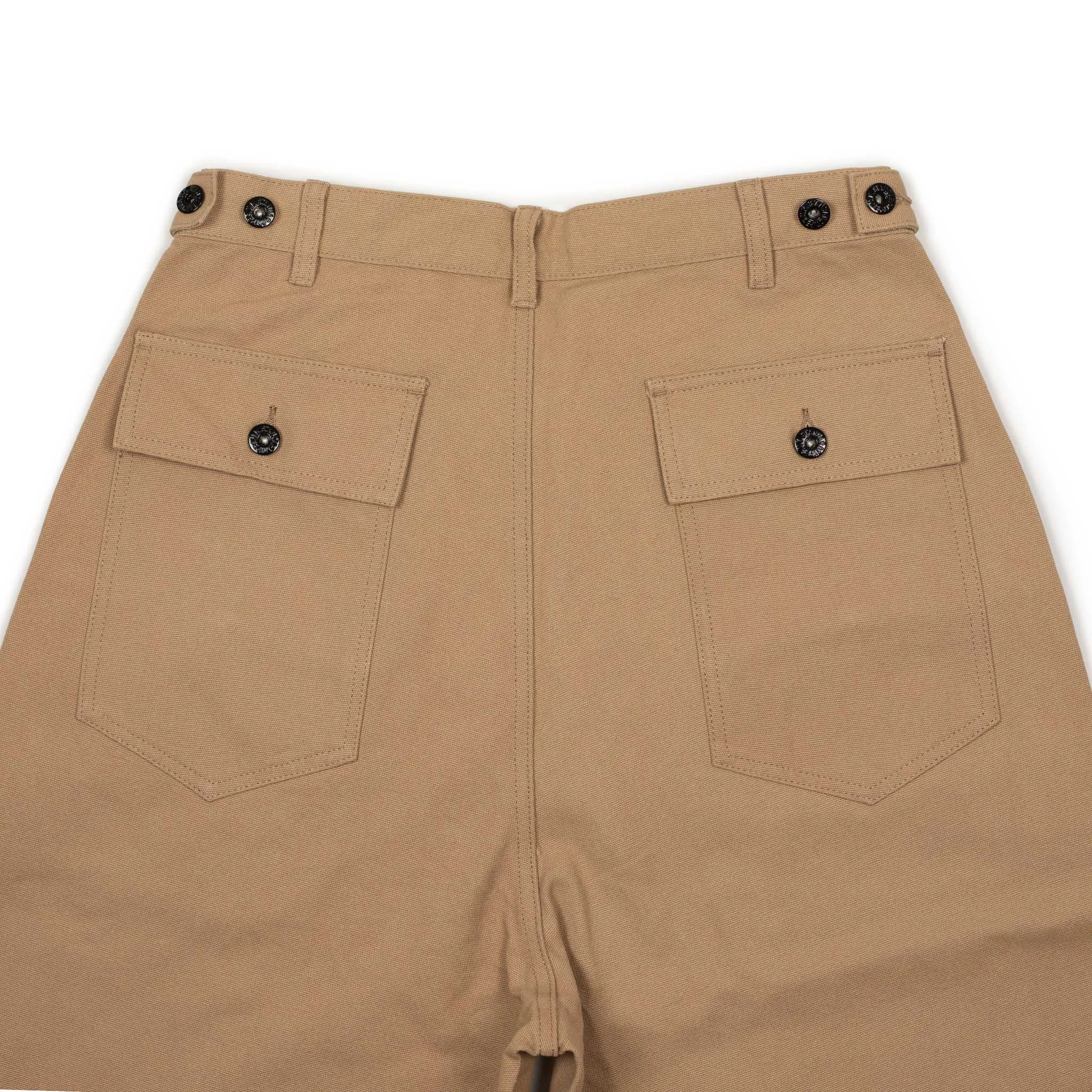 Fatigue fishing trousers in beige cotton canvas