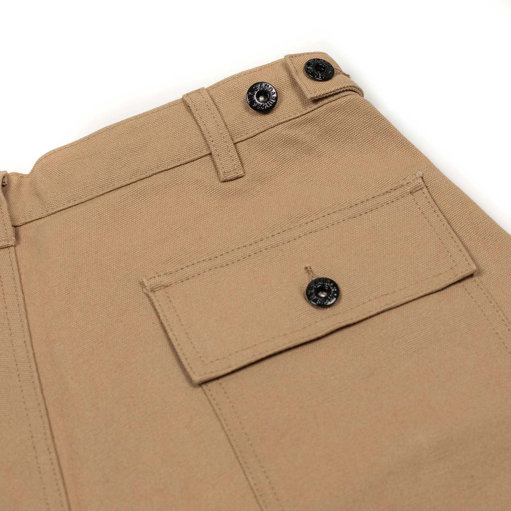 Fatigue fishing trousers in beige cotton canvas