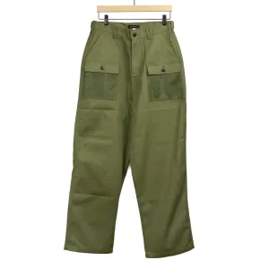 Fatigue fishing trousers in dark olive cotton canvas