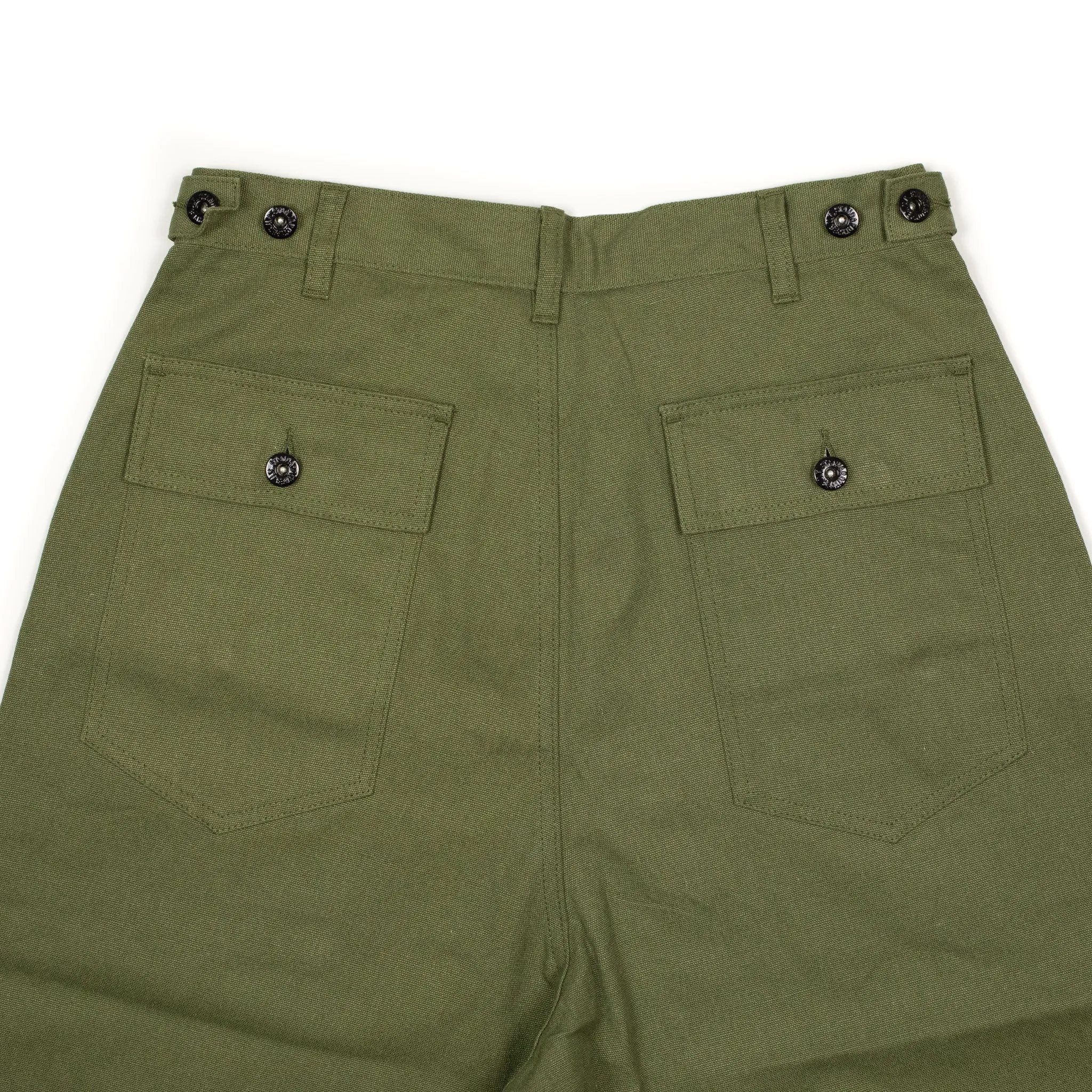 Fatigue fishing trousers in dark olive cotton canvas