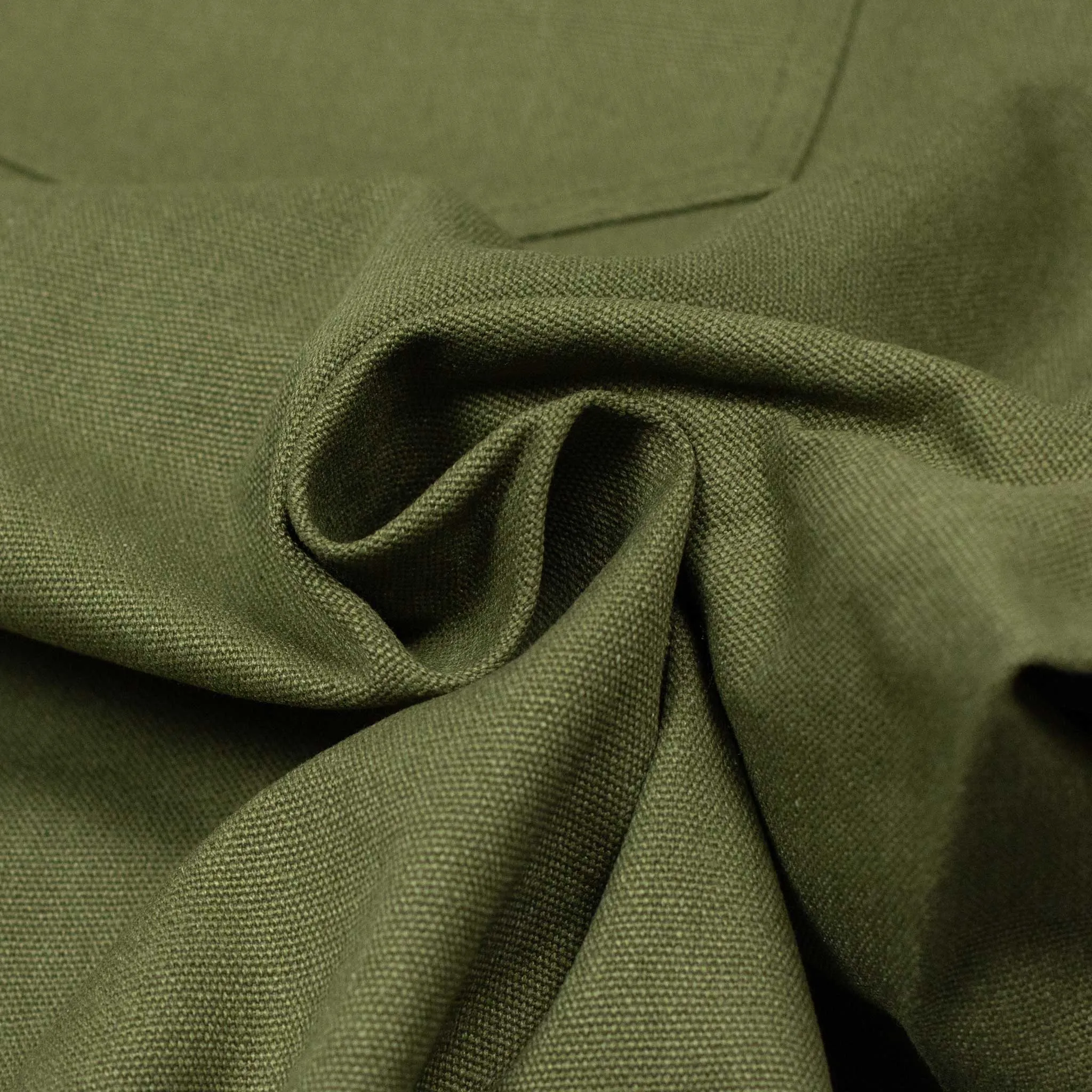 Fatigue fishing trousers in dark olive cotton canvas