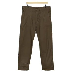 Fatigue pants in brown and charcoal stripe stretch cotton