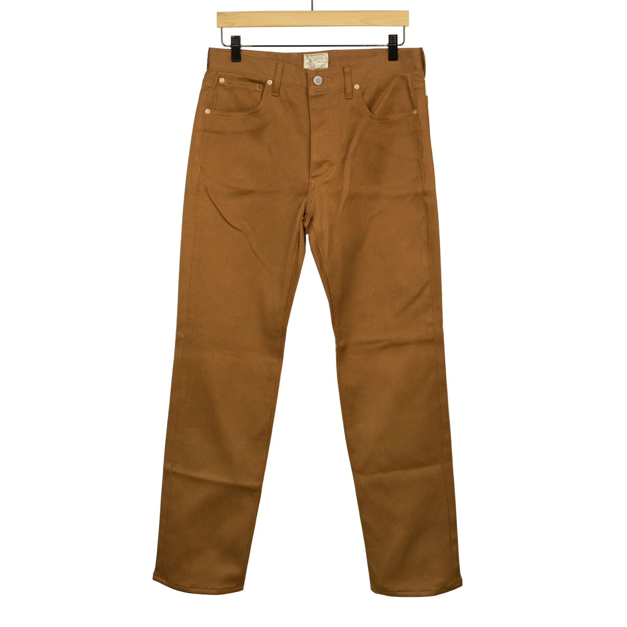 Five pocket pants in Bay Brown Japanese bedford cord (restock)