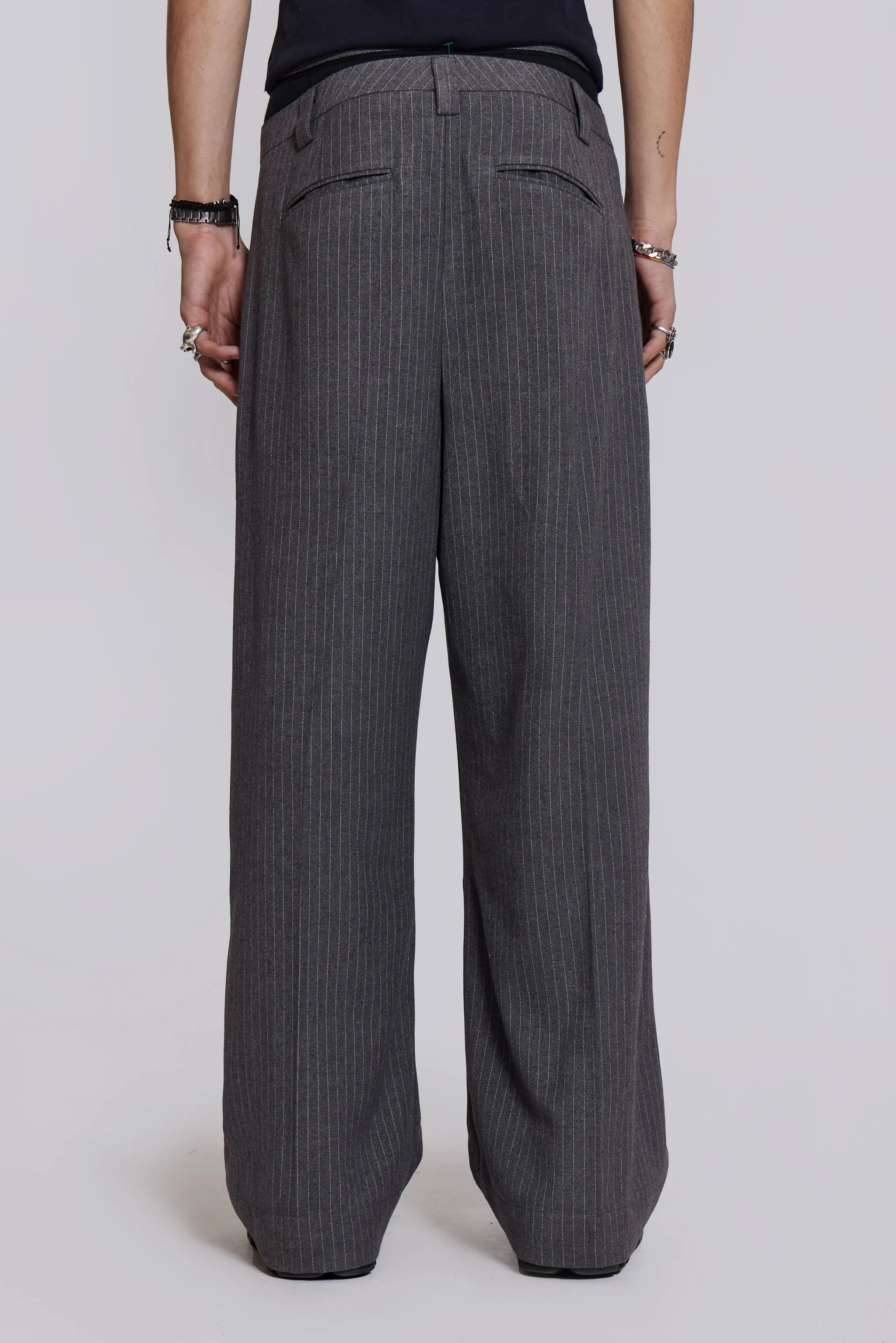 Goliath Light Grey Pinstripe Suit Pants