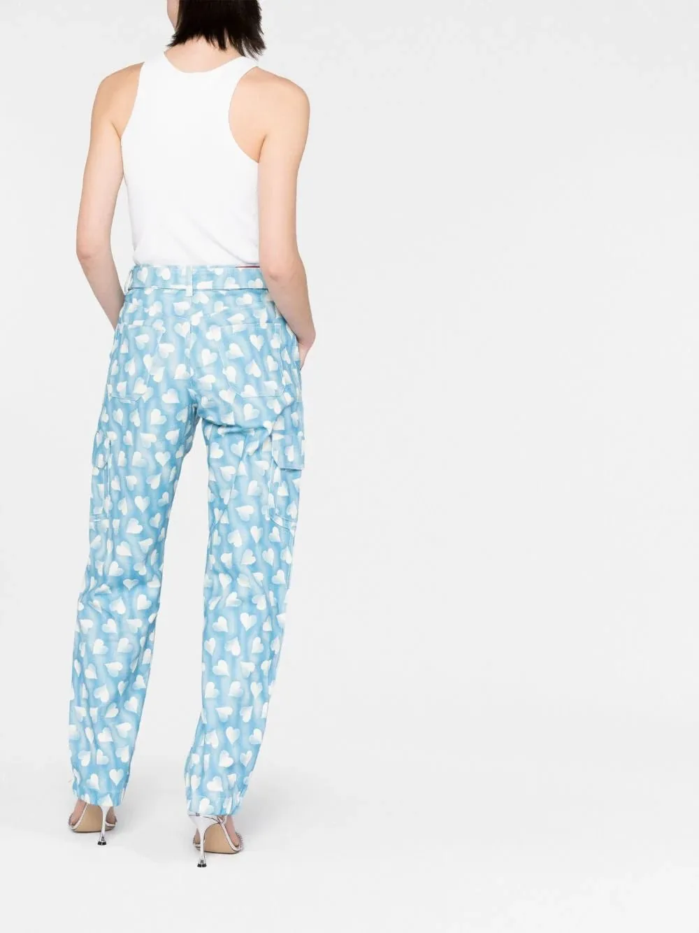 heart-print cargo trousers