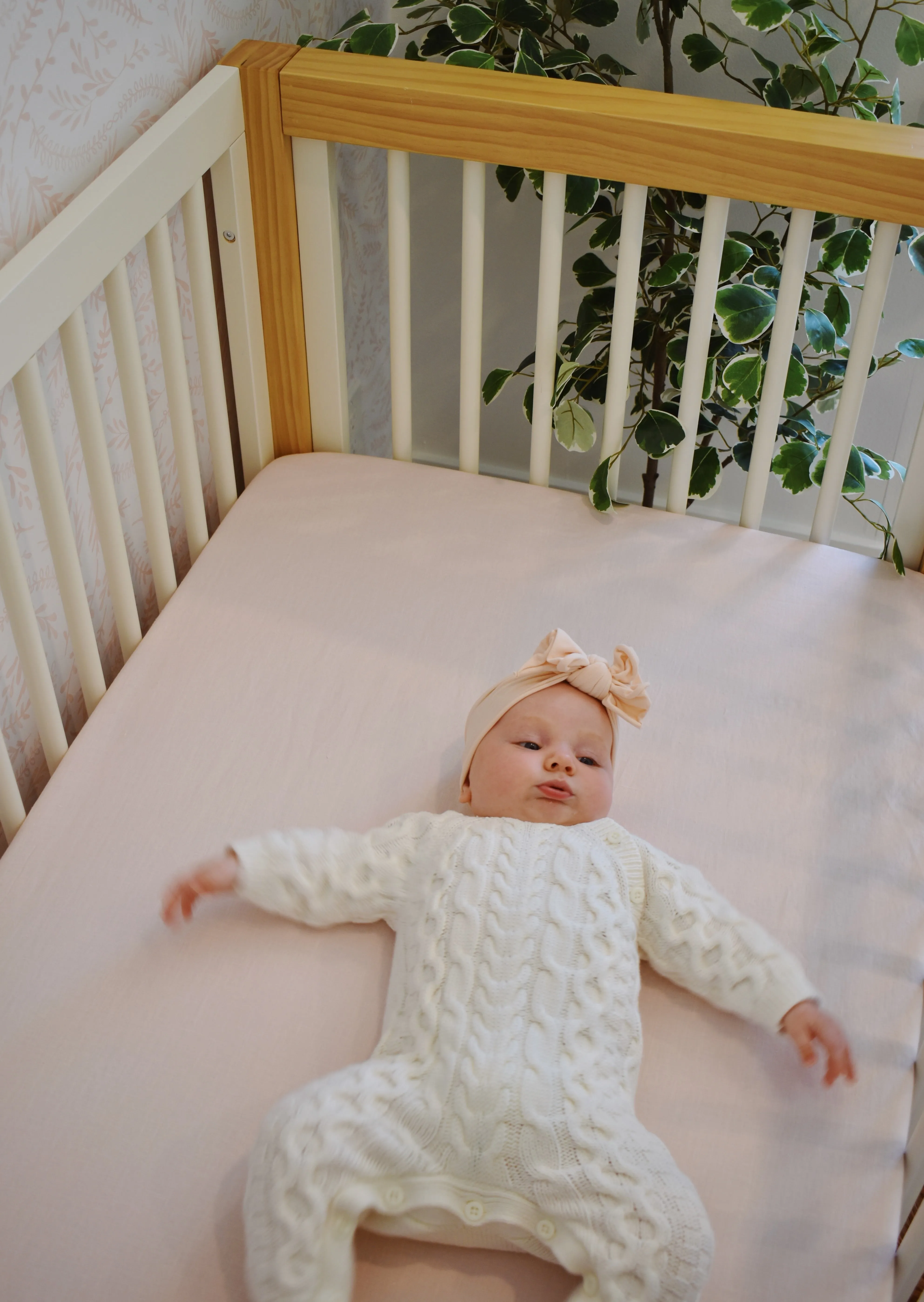 Hemp Crib Sheet in Rosewater