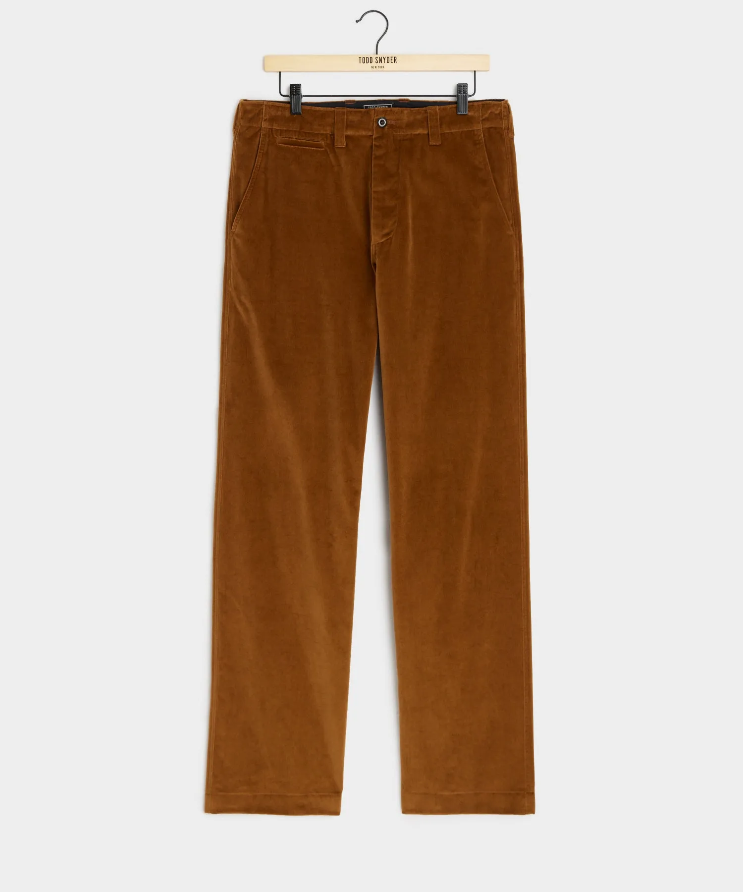 Italian Relaxed Velvet Trouser in Caramel