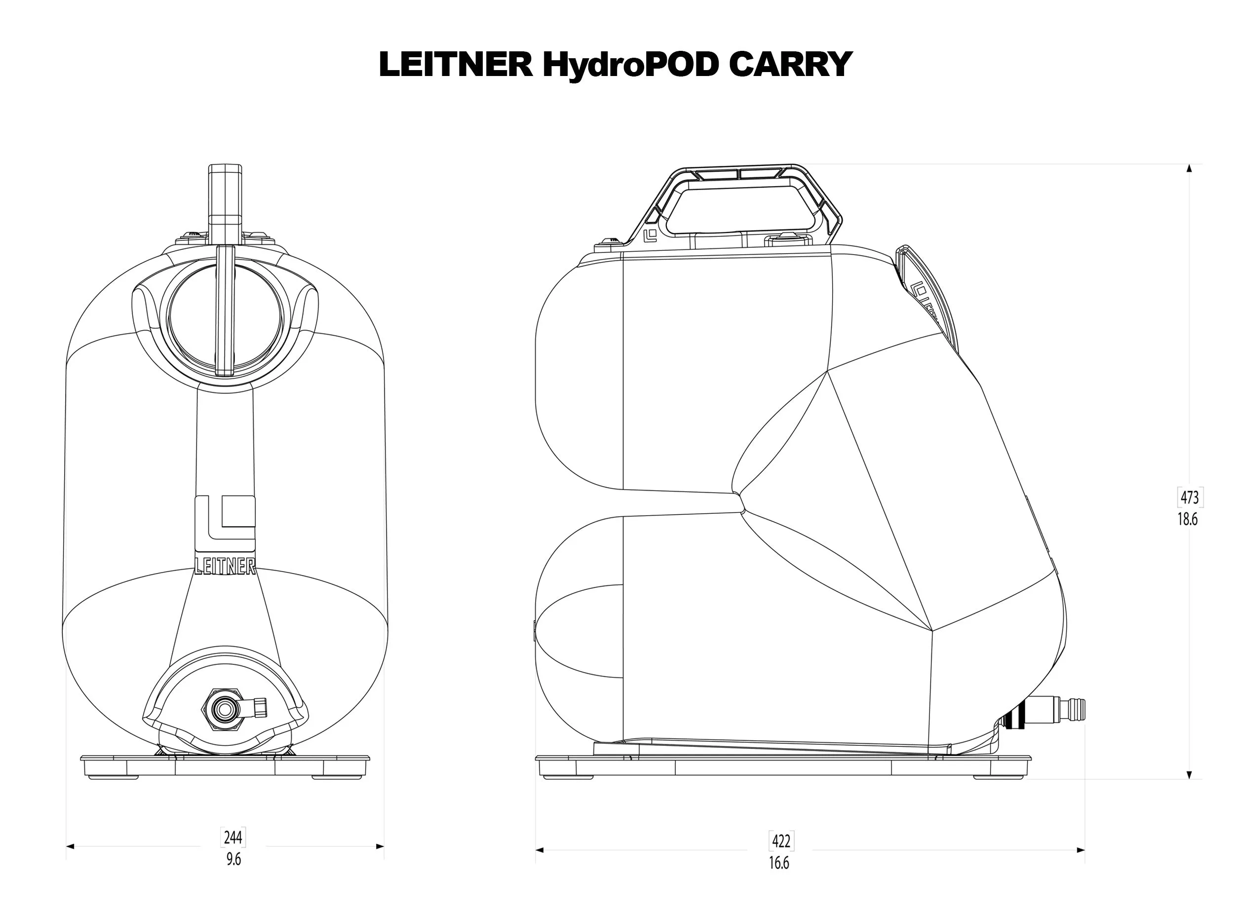 Leitner Designs HydroPOD CARRY Portable Shower Kit