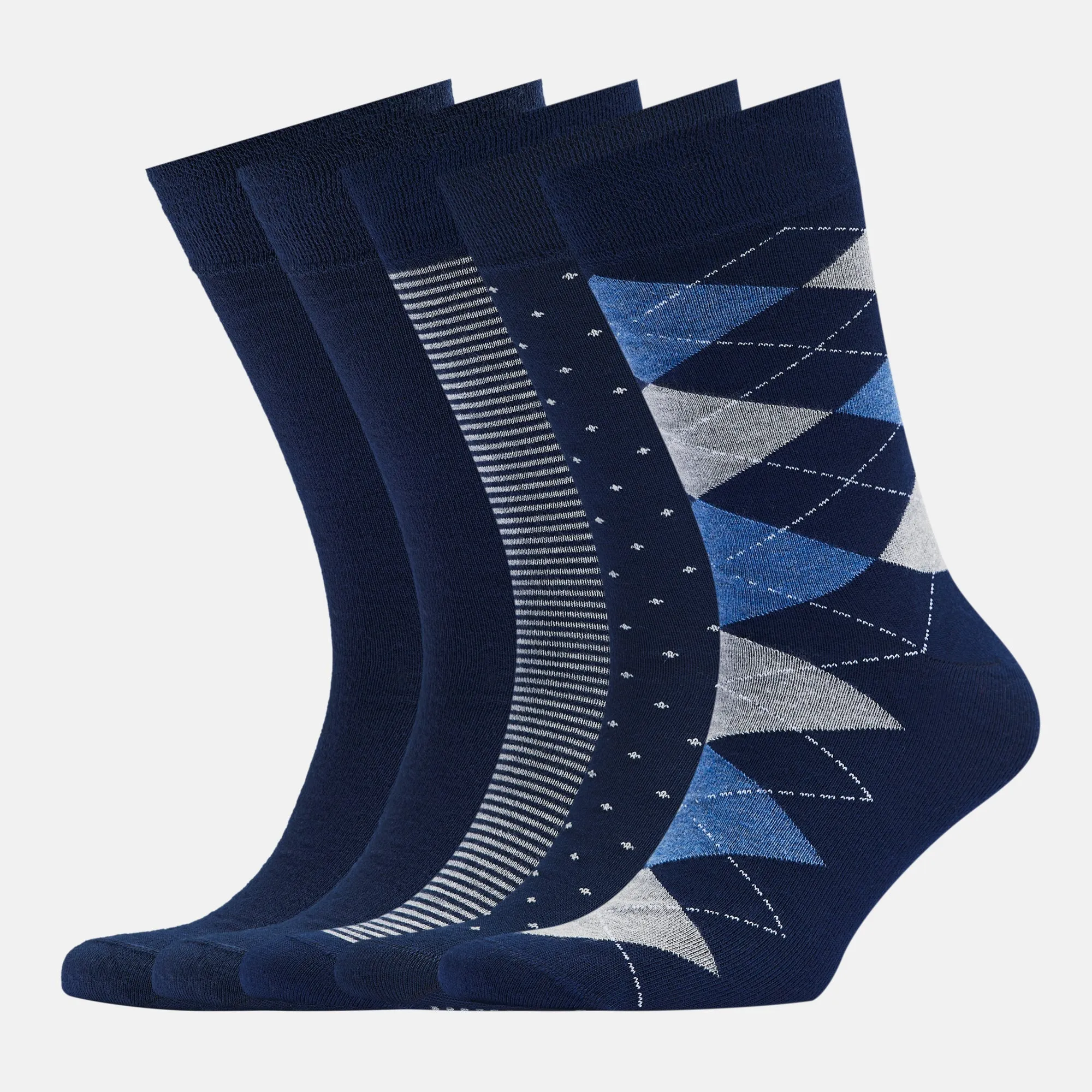 Men’s Bamboo Dress Socks - 5 Pairs, Assorted Pattern Mix Design