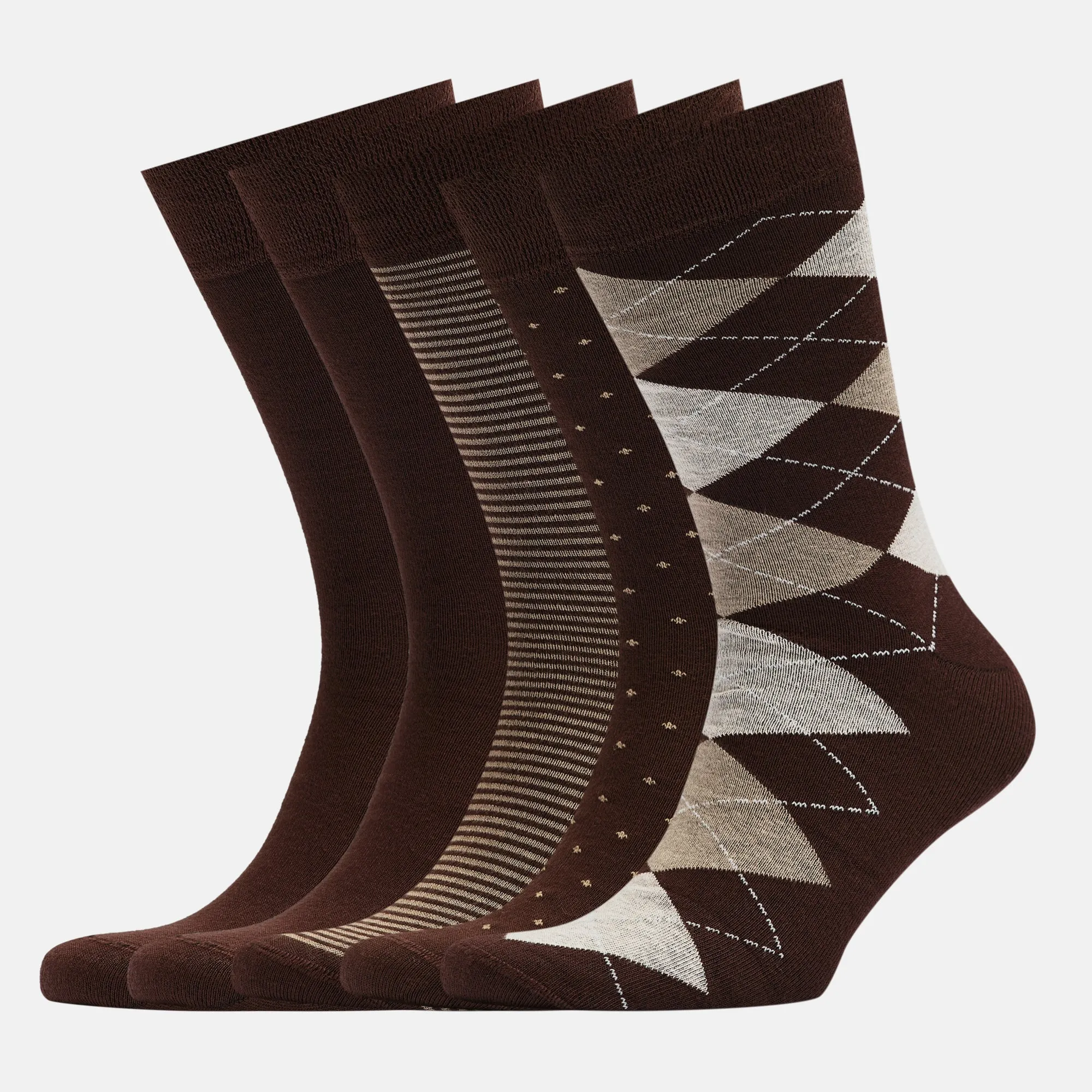 Men’s Bamboo Dress Socks - 5 Pairs, Assorted Pattern Mix Design