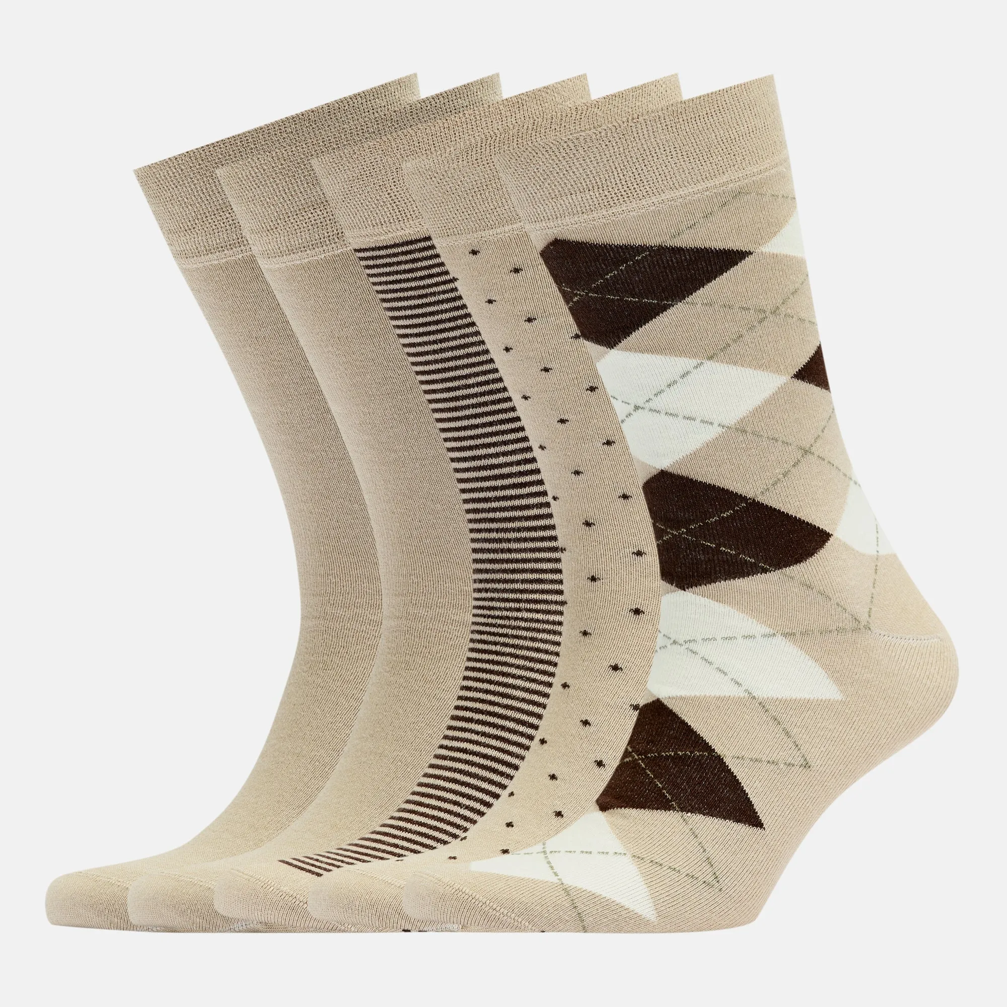 Men’s Bamboo Dress Socks - 5 Pairs, Assorted Pattern Mix Design