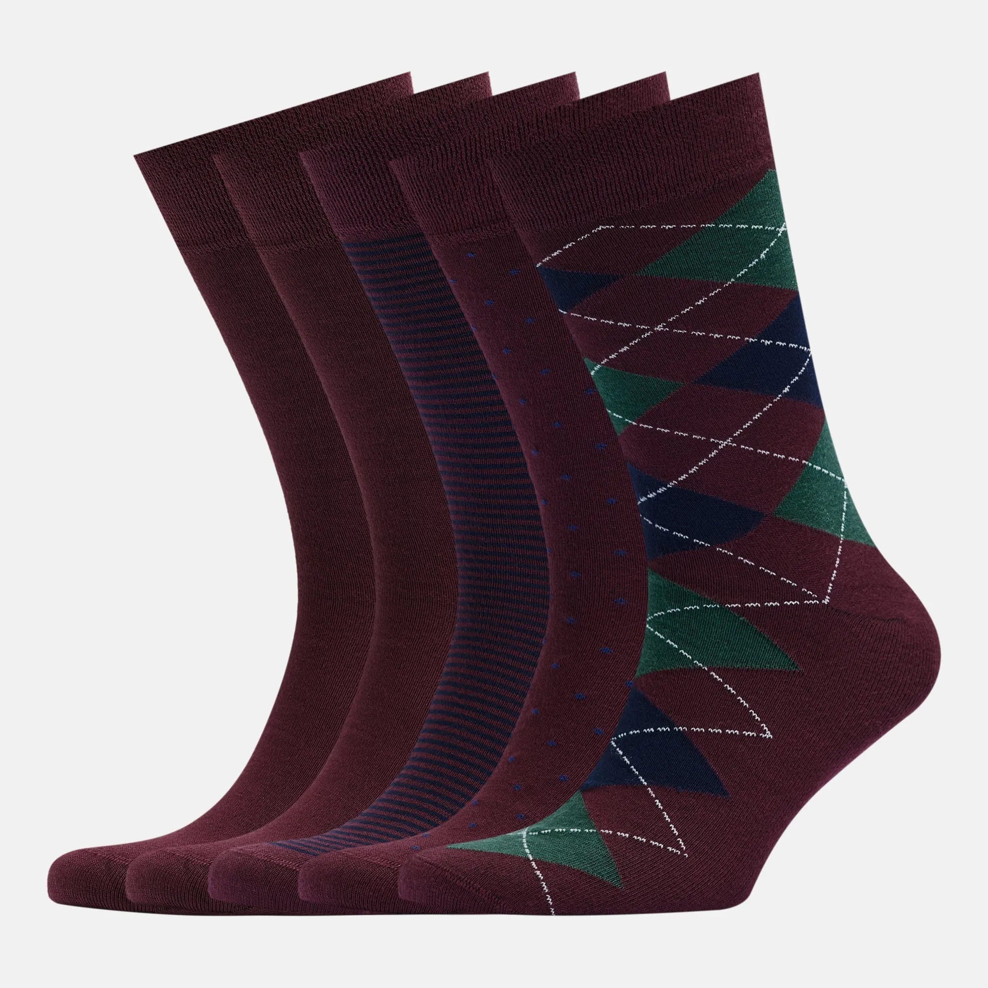 Men’s Bamboo Dress Socks - 5 Pairs, Assorted Pattern Mix Design