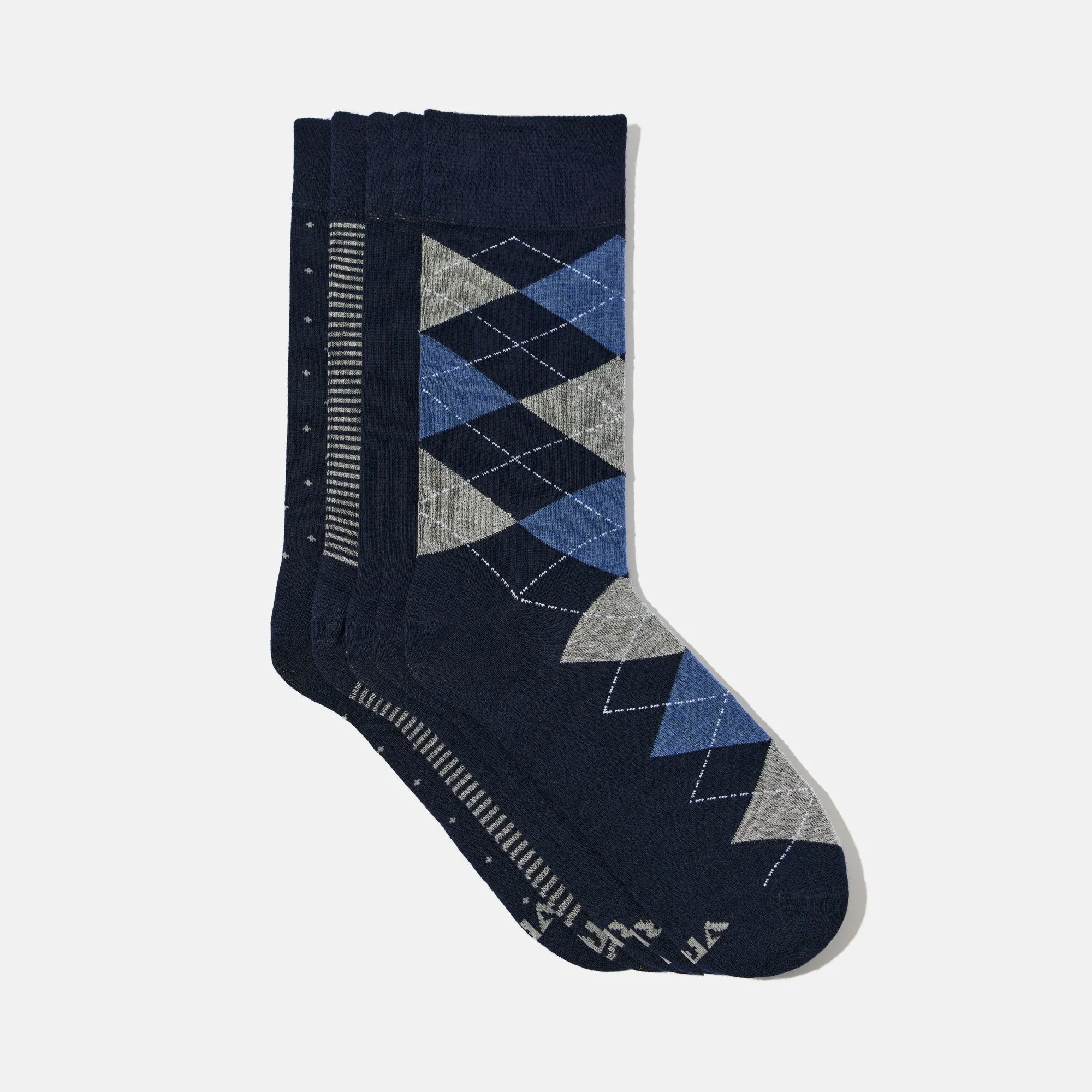 Men’s Bamboo Dress Socks - 5 Pairs, Assorted Pattern Mix Design