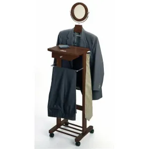 modern Wood Vanity Valet Stand, Walnut Finish