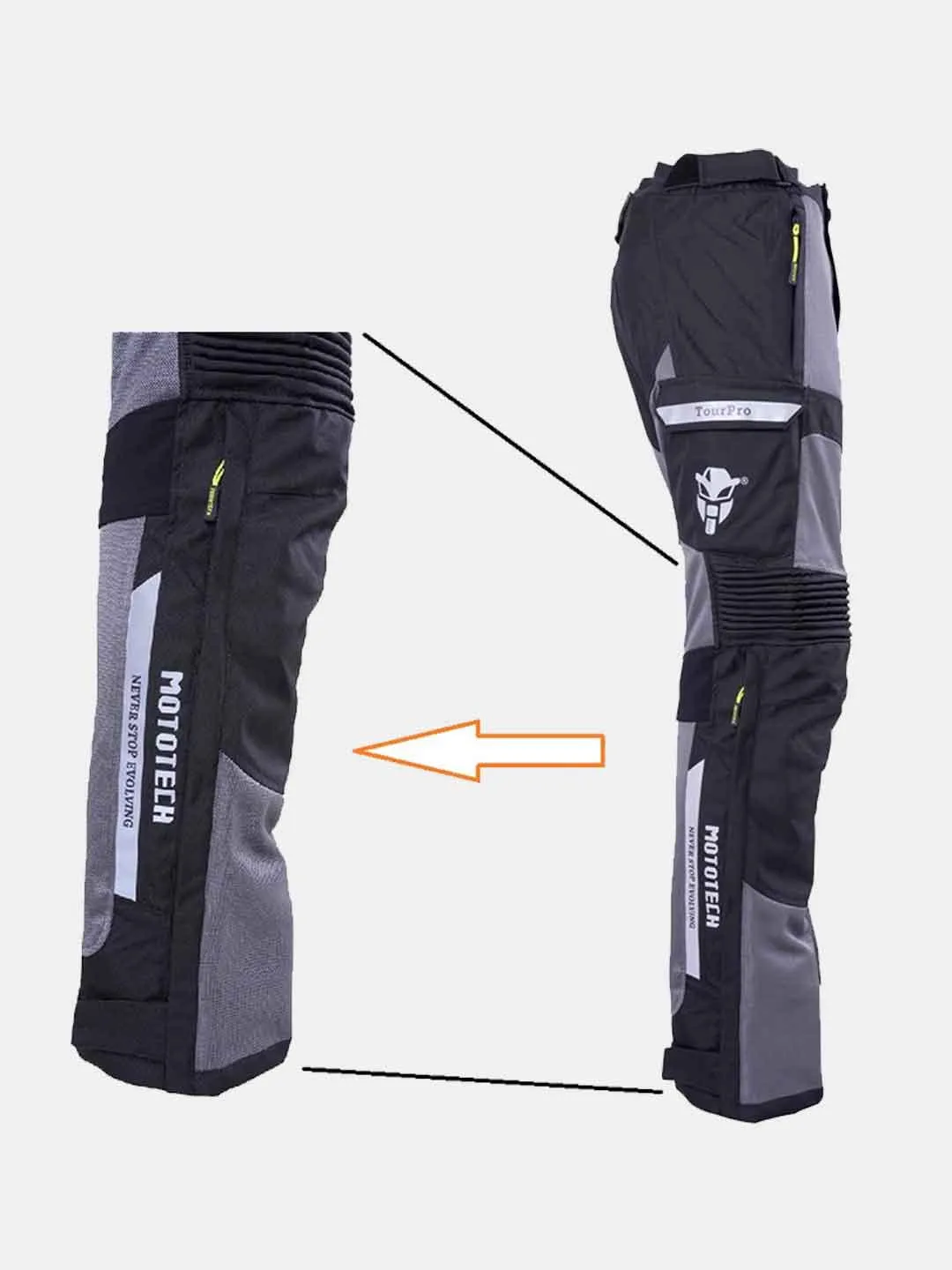 Mototech Aero TourPro Riding Pants -Level 2 Black Grey