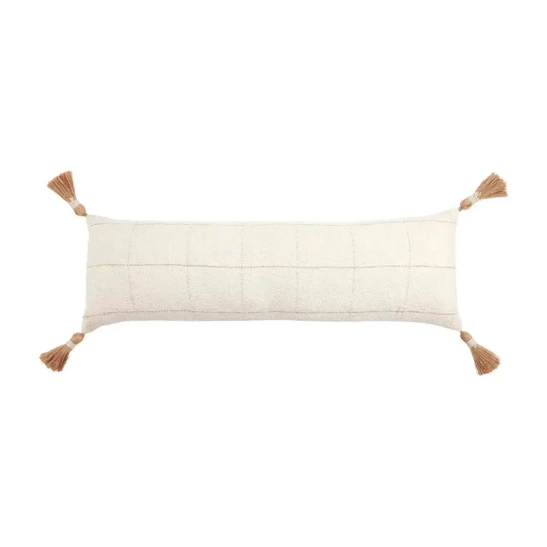 Mud Pie Long Woven Check Pattern Pillow