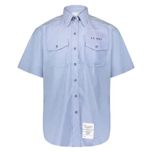 NAVY Women's Blue Utility Work Shirt - Short Sleeve