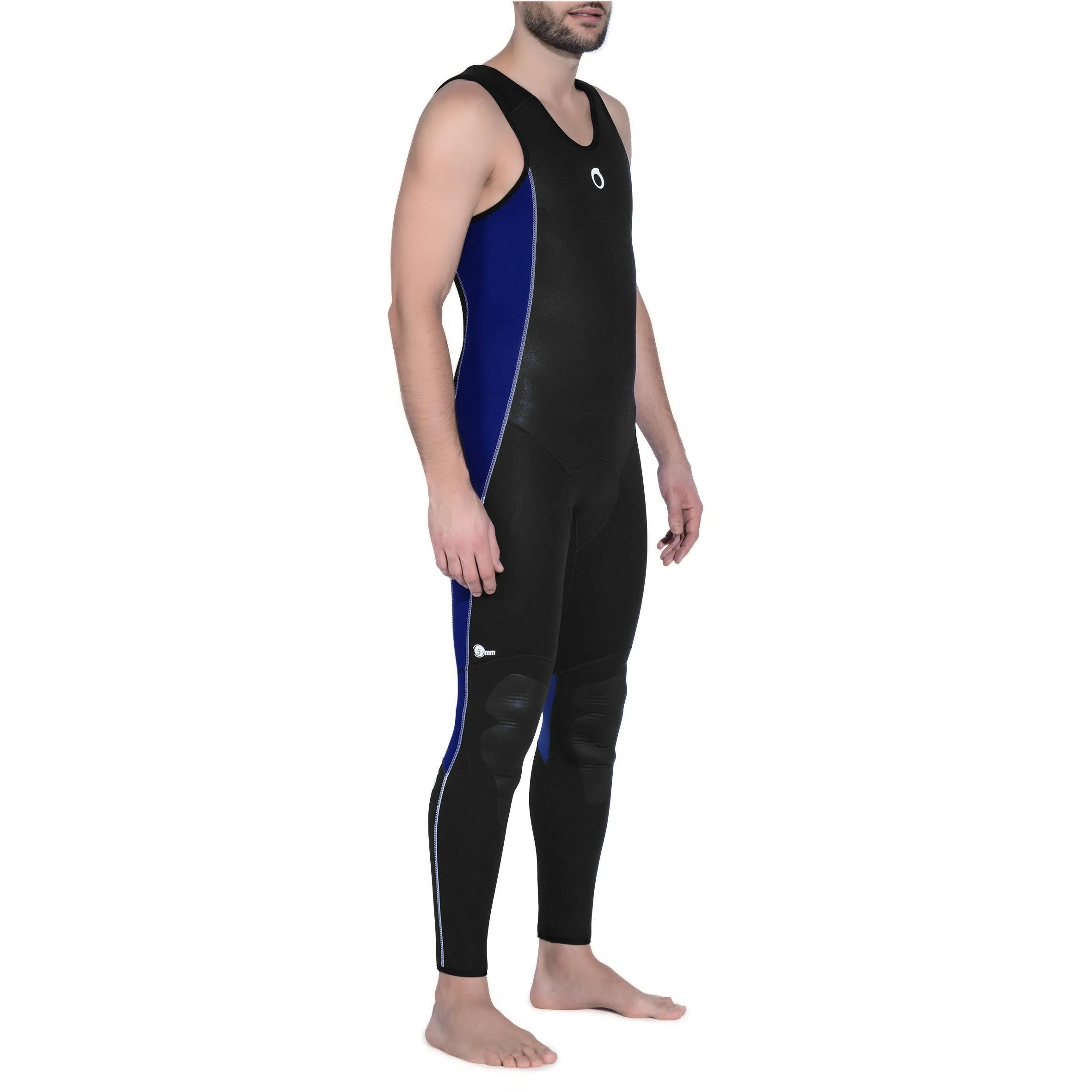 Neoprene diving suit pants SCD 100 neoprene 5 5mm male black/blue SUBEA, black/electric blue