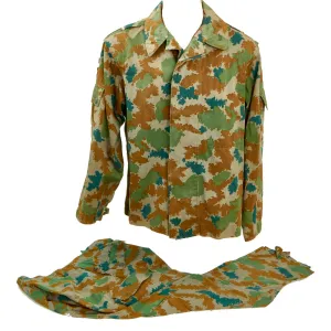 1964 Dated East German M58 Blumentarn Camouflage Utility Uniform Set - Blouse and Trousers