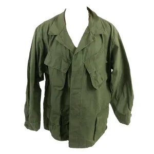 Original U.S. Vietnam War Era Unissued OG-107 “Type III” Poplin Ripstop Jungle Jacket - Size: XL-Regular