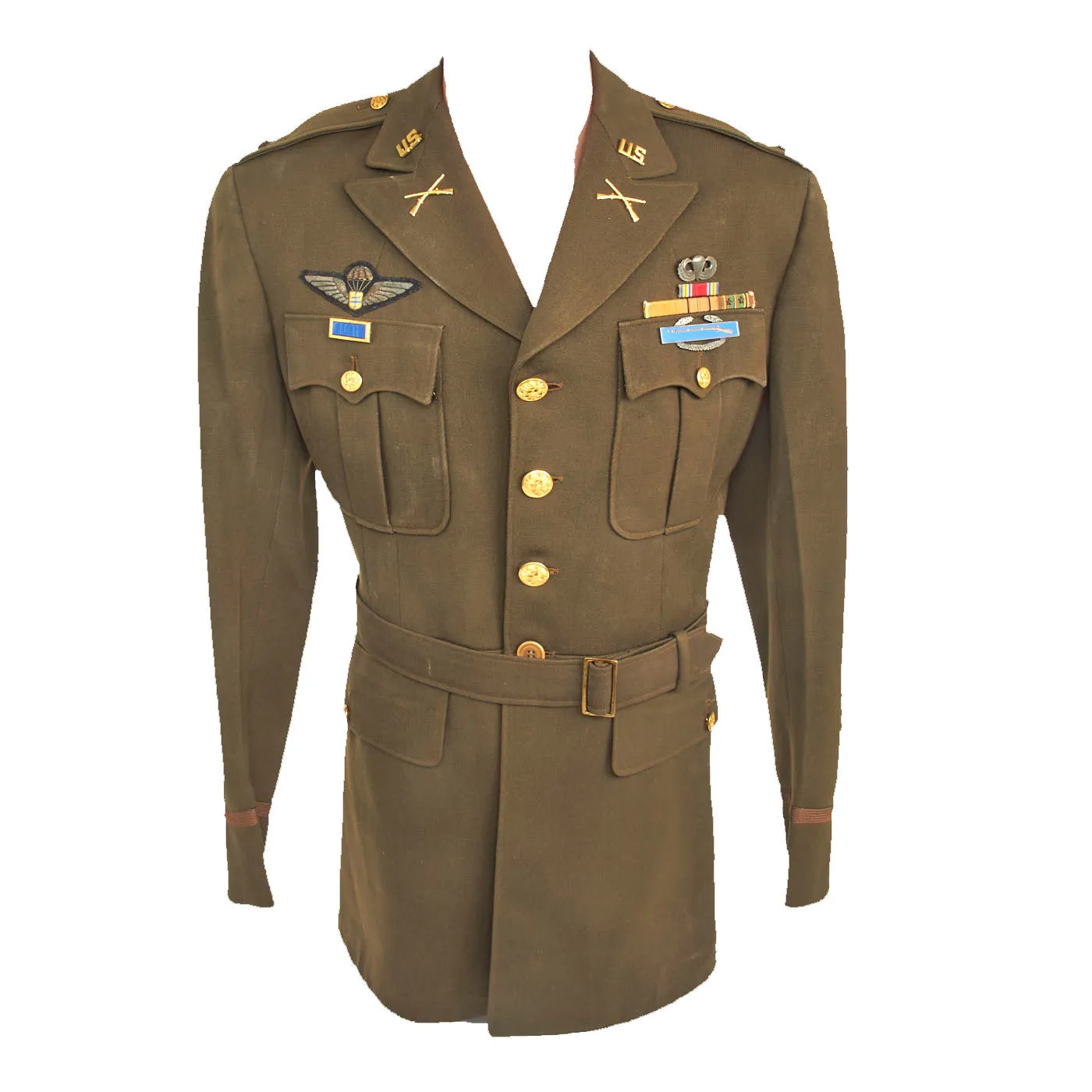 Original U.S. WWII 101st Airborne Division Class A Uniform Coat Featuring British Made Bullion Insignia - Featured in Heroes in our Midst Volume 3