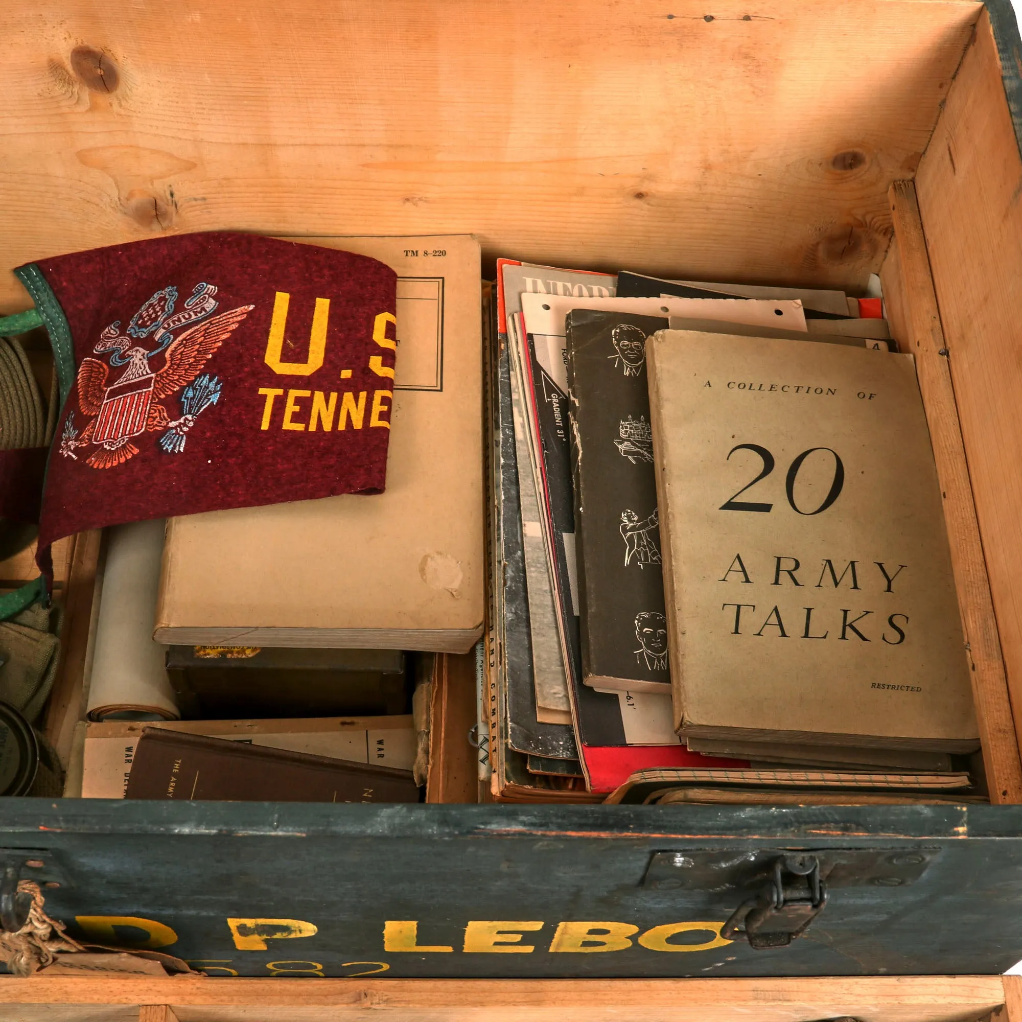 Original U.S. WWII 330th Infantry Regiment 83rd Division Infantry Platoon Leader’s “Untouched” Trunk Grouping - Lt. Donald Lebo