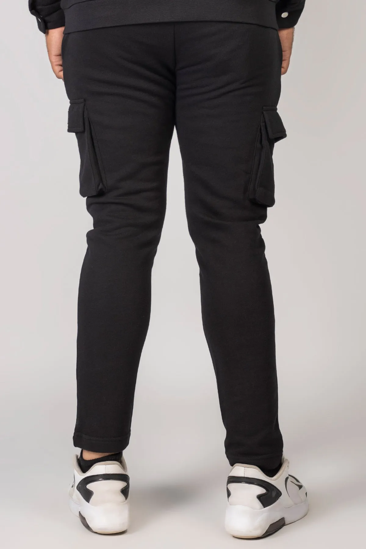 Sclothers Black Cargo Jog Pants (Plus Size) - W23 - MTR100P