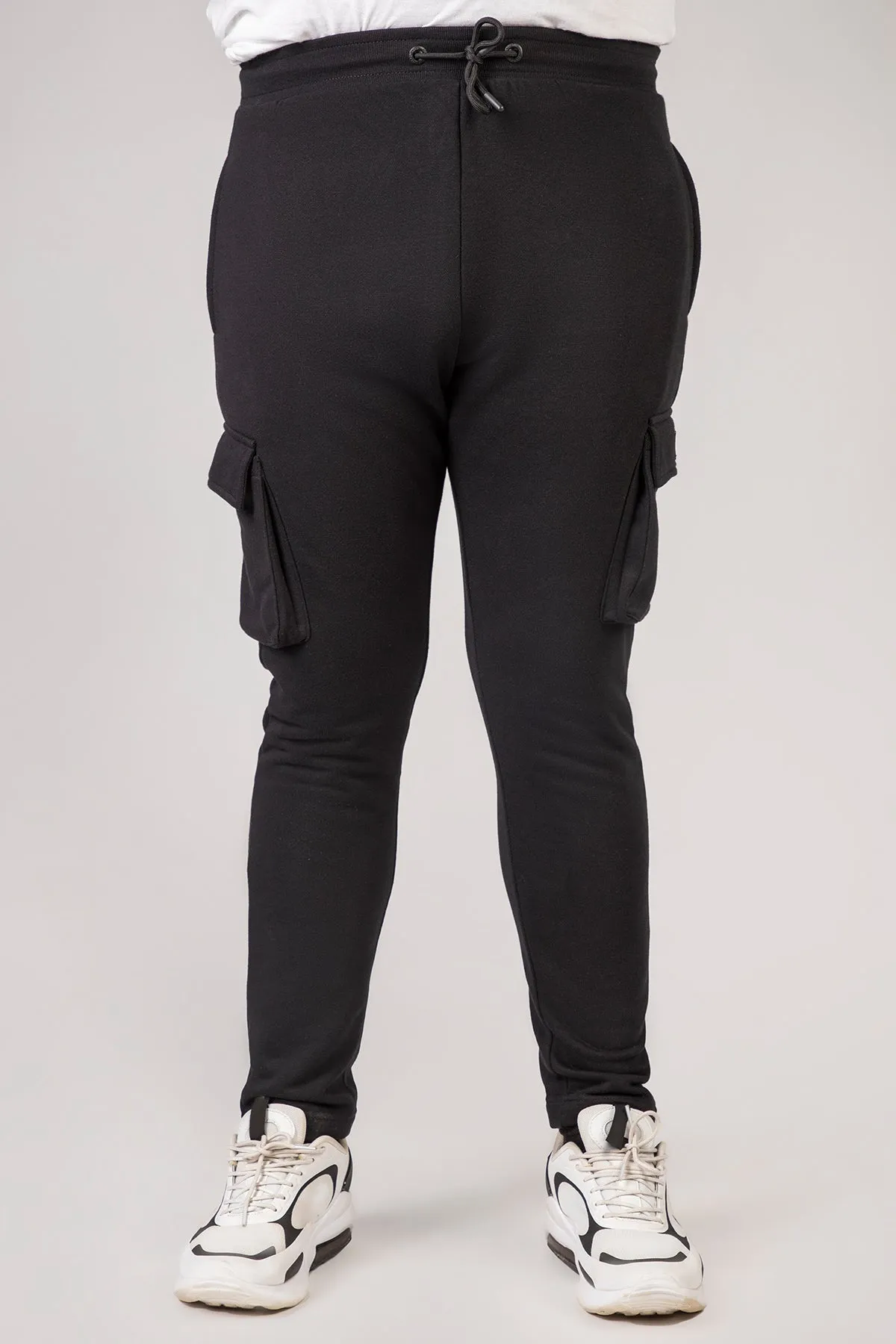 Sclothers Black Cargo Jog Pants (Plus Size) - W23 - MTR100P