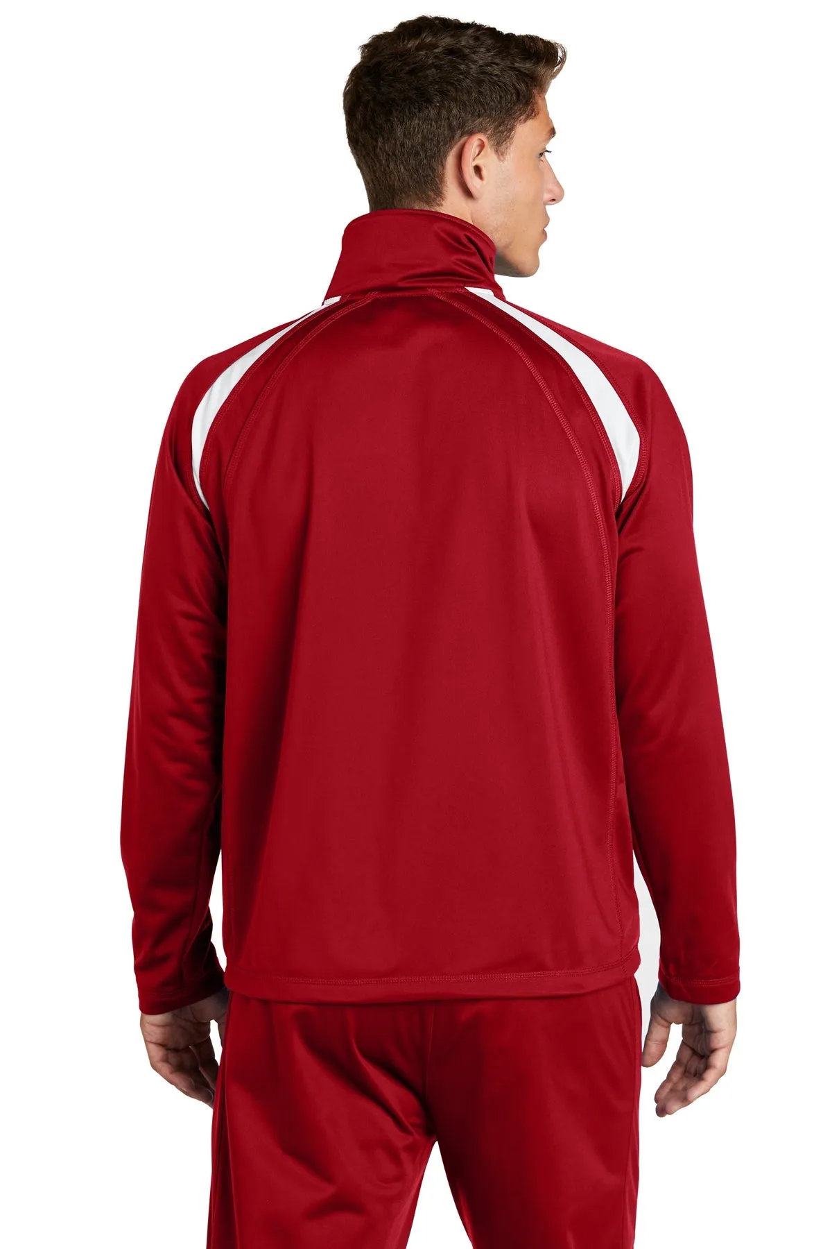 Sport-Tek Tricot Track Branded Jackets, True Red/White