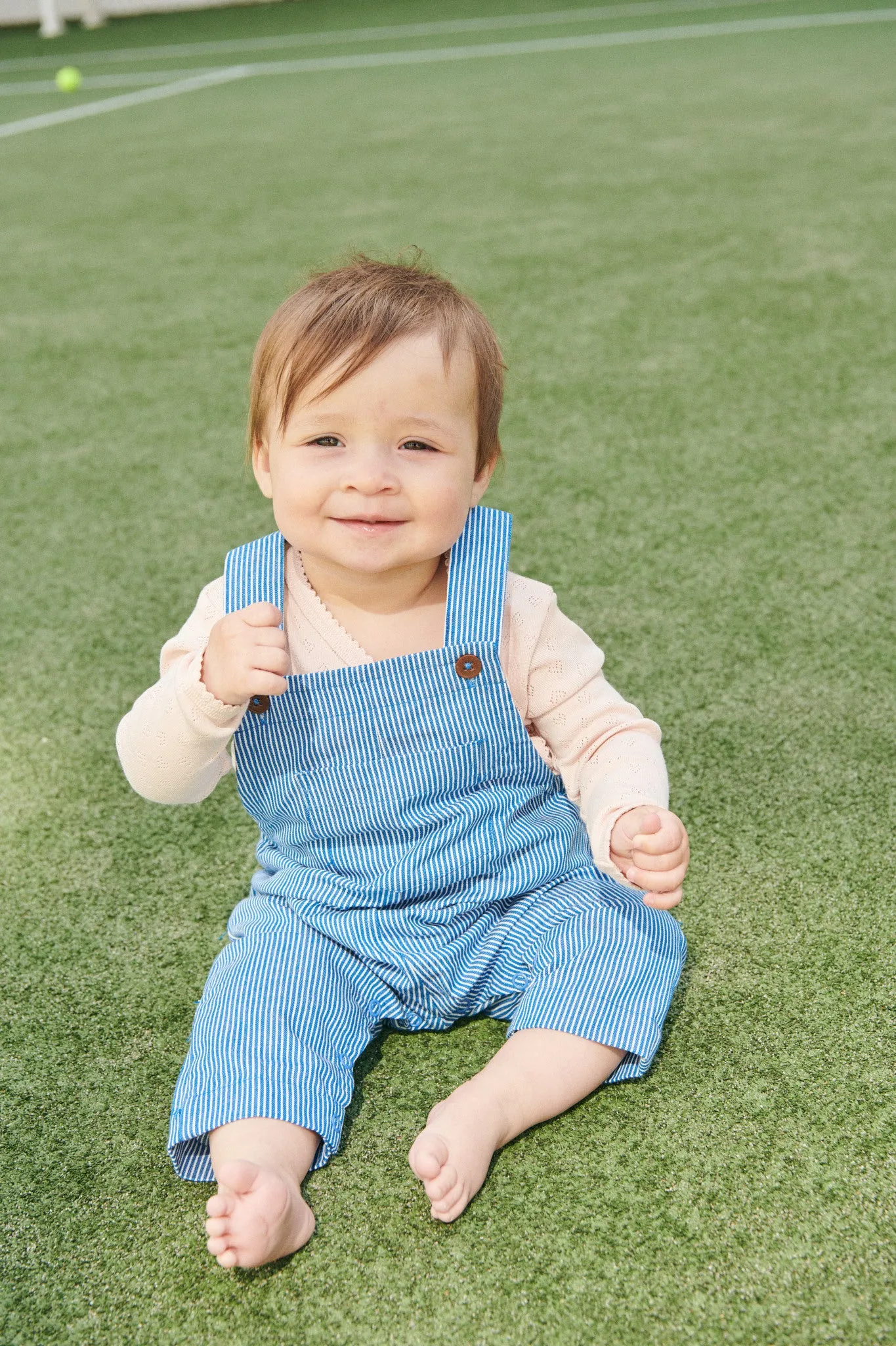 STRIPED YARNDYED OVERALL - SHARP BLUE STRIPE