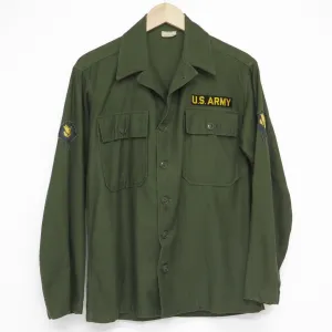 US ARMY UTILITY SHIRT P-58 P58 1960 VIETNAM WAR SPECIALIST E4 PATCH SIZE SMALL