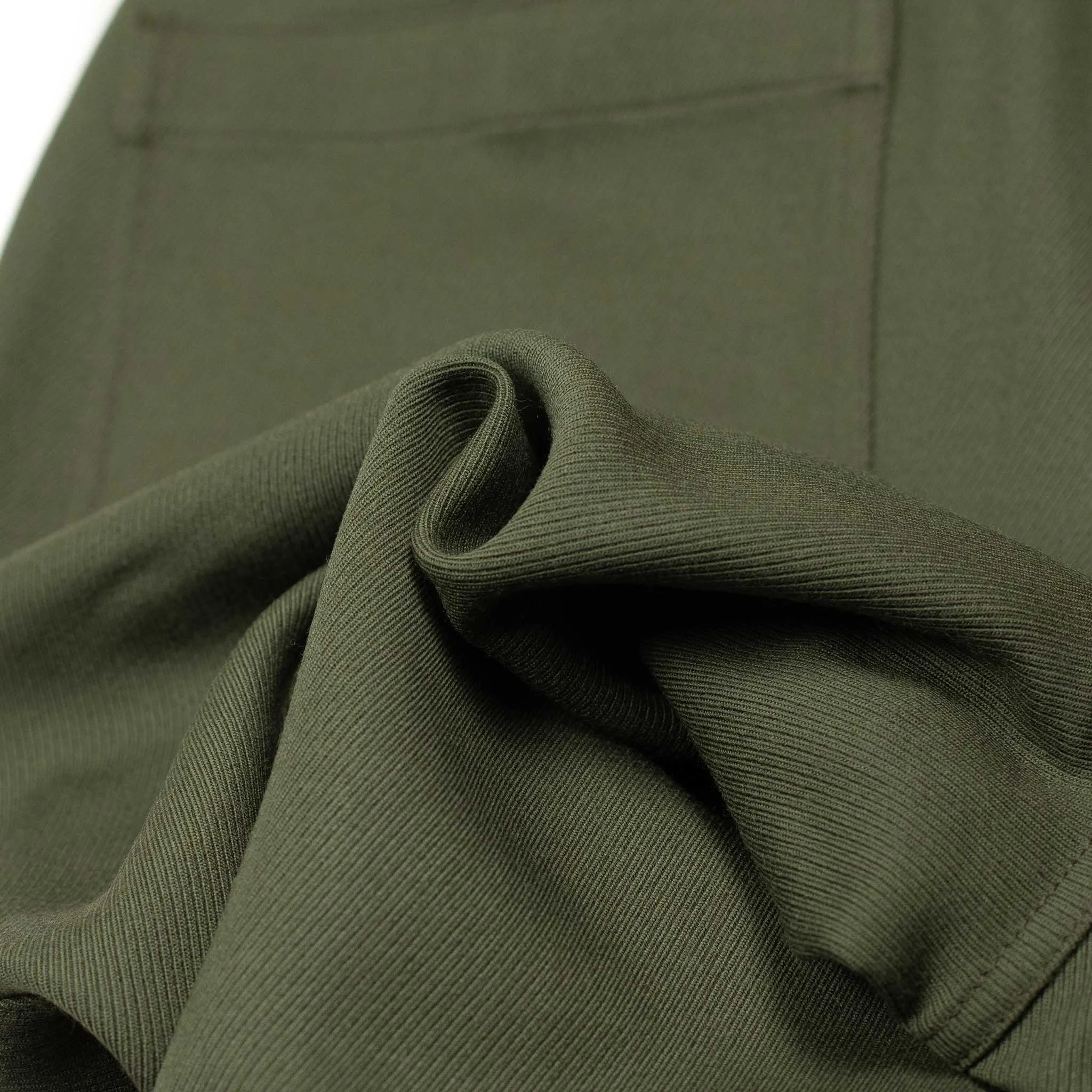 Utility pants in khaki English wool cavalry twill