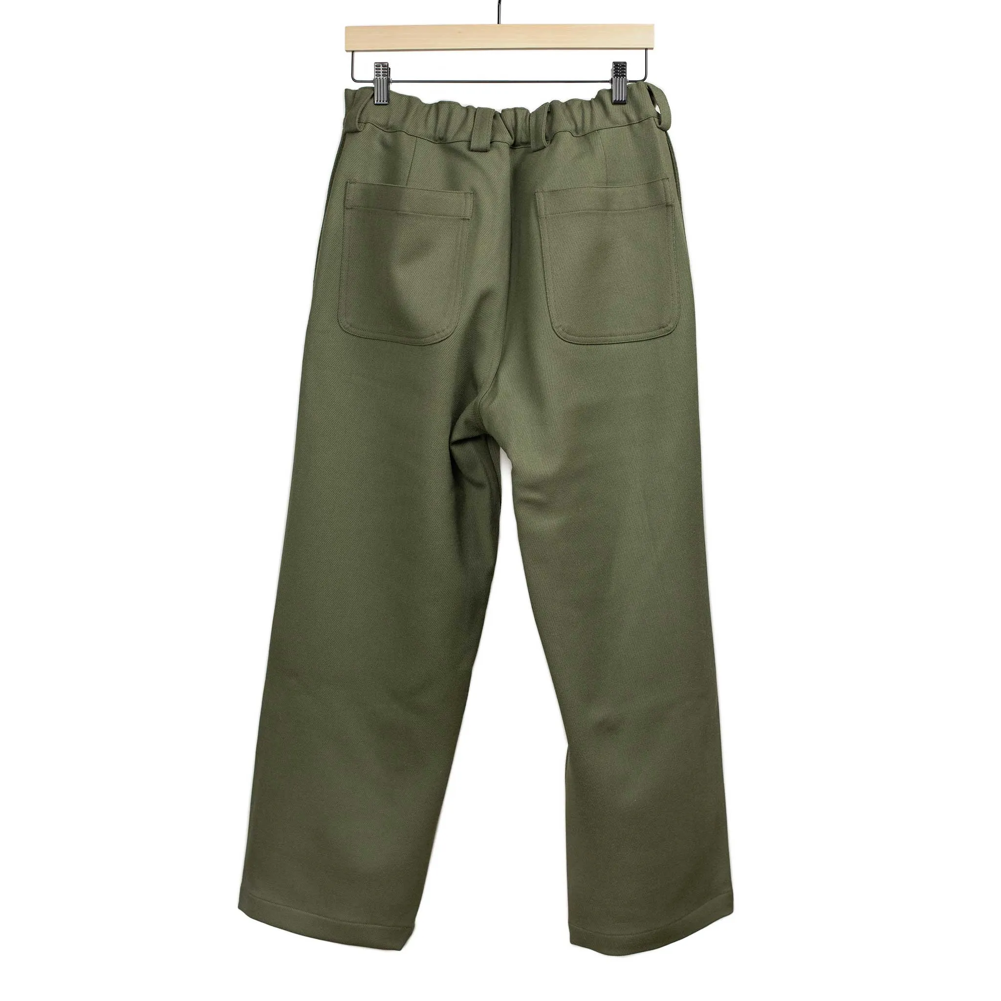 Utility pants in khaki English wool cavalry twill