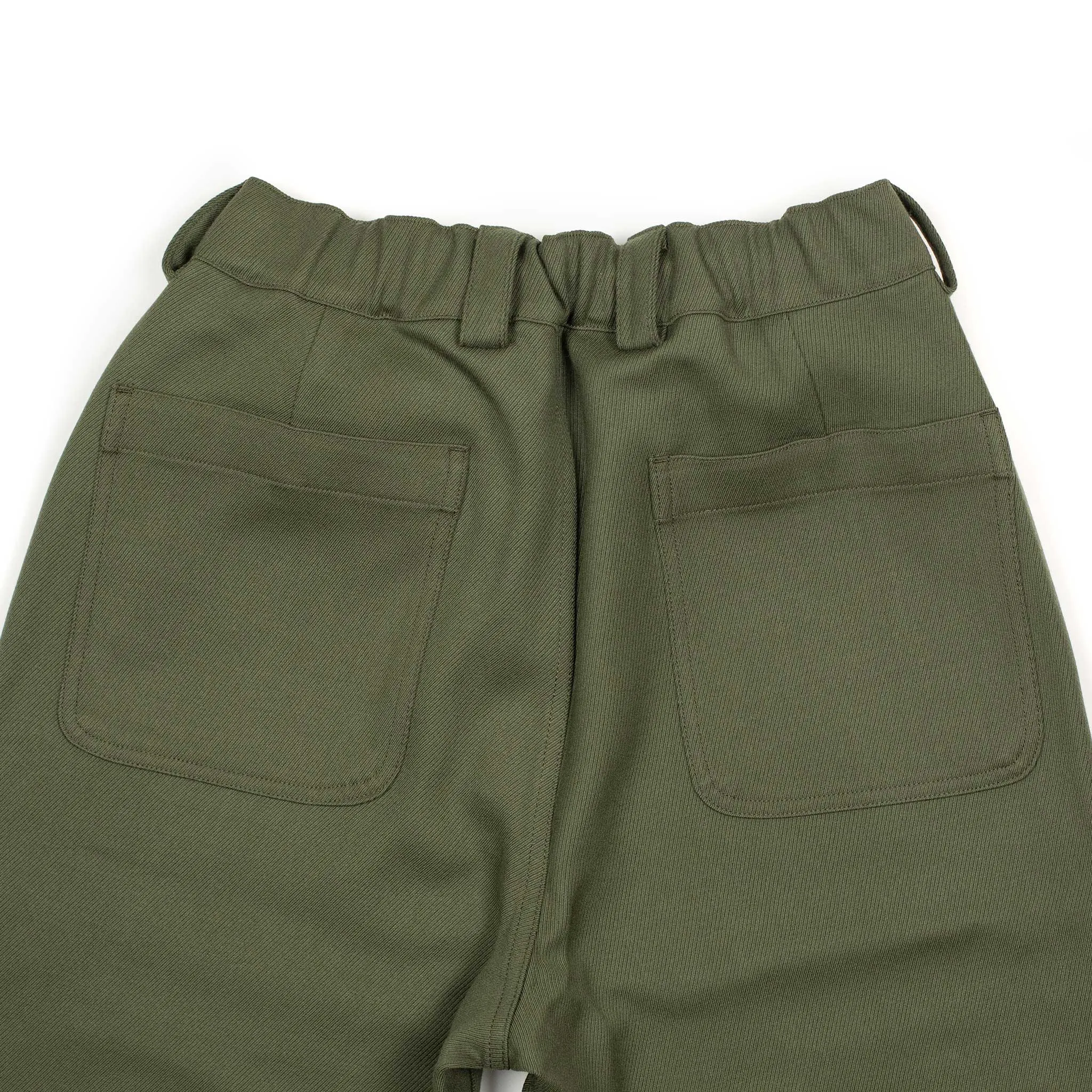 Utility pants in khaki English wool cavalry twill