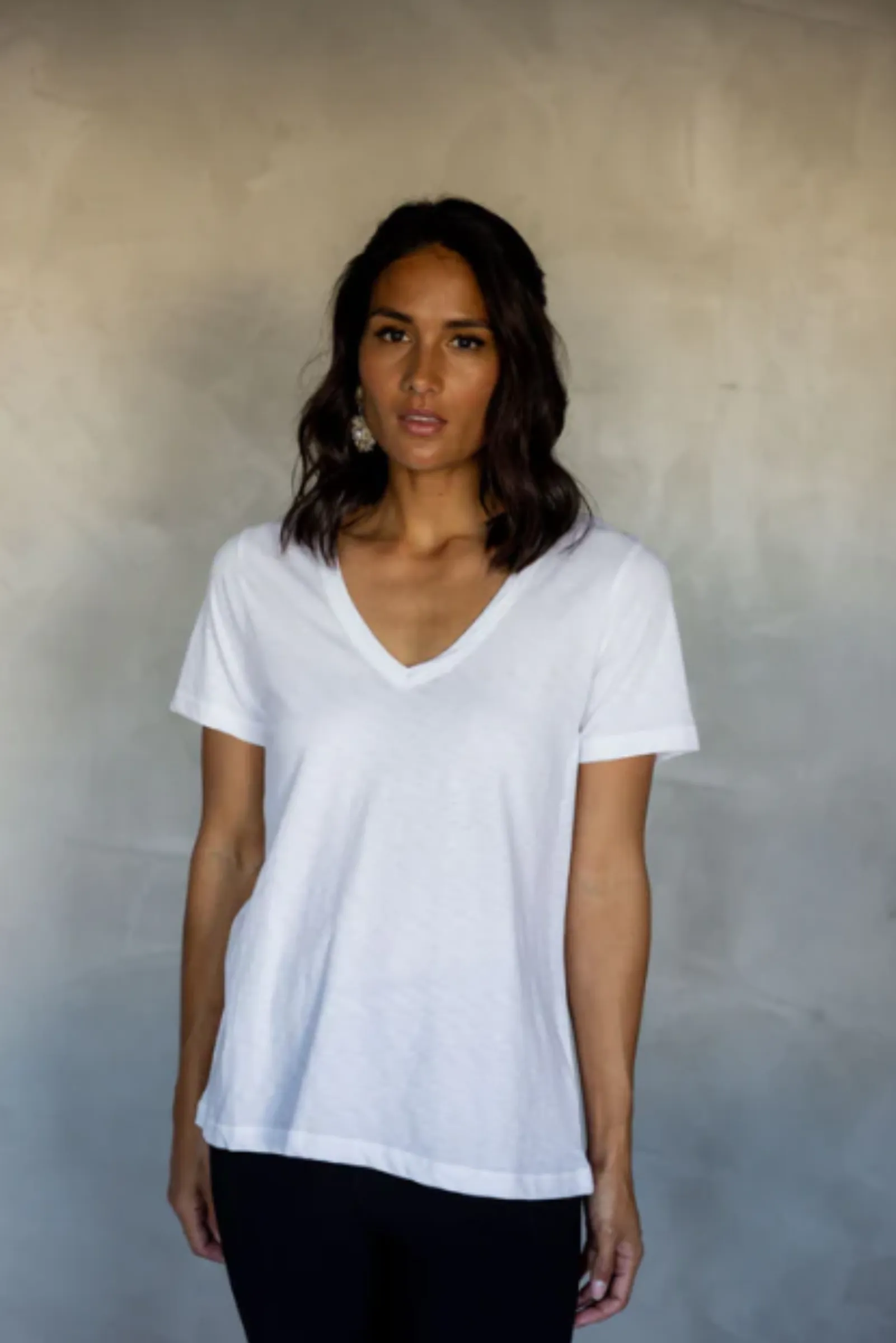 V Neck Tee S/S - White