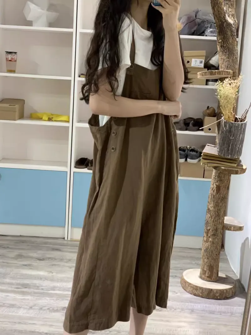 Women's Summer Comfort and Stylish Solid Color Overalls Dungarees