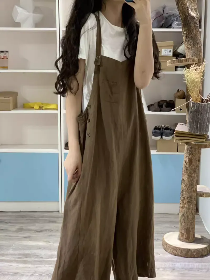 Women's Summer Comfort and Stylish Solid Color Overalls Dungarees